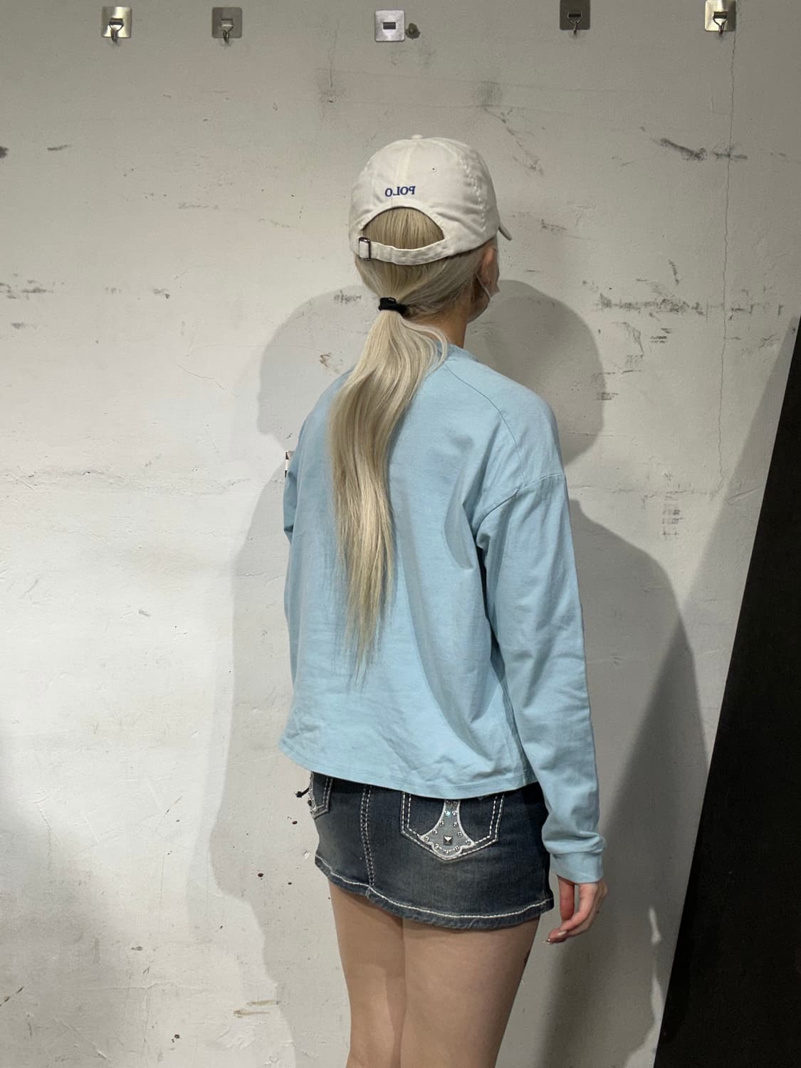 아디다스 크롭 소라색 맨투맨 롱슬리브 S 상품이미지3