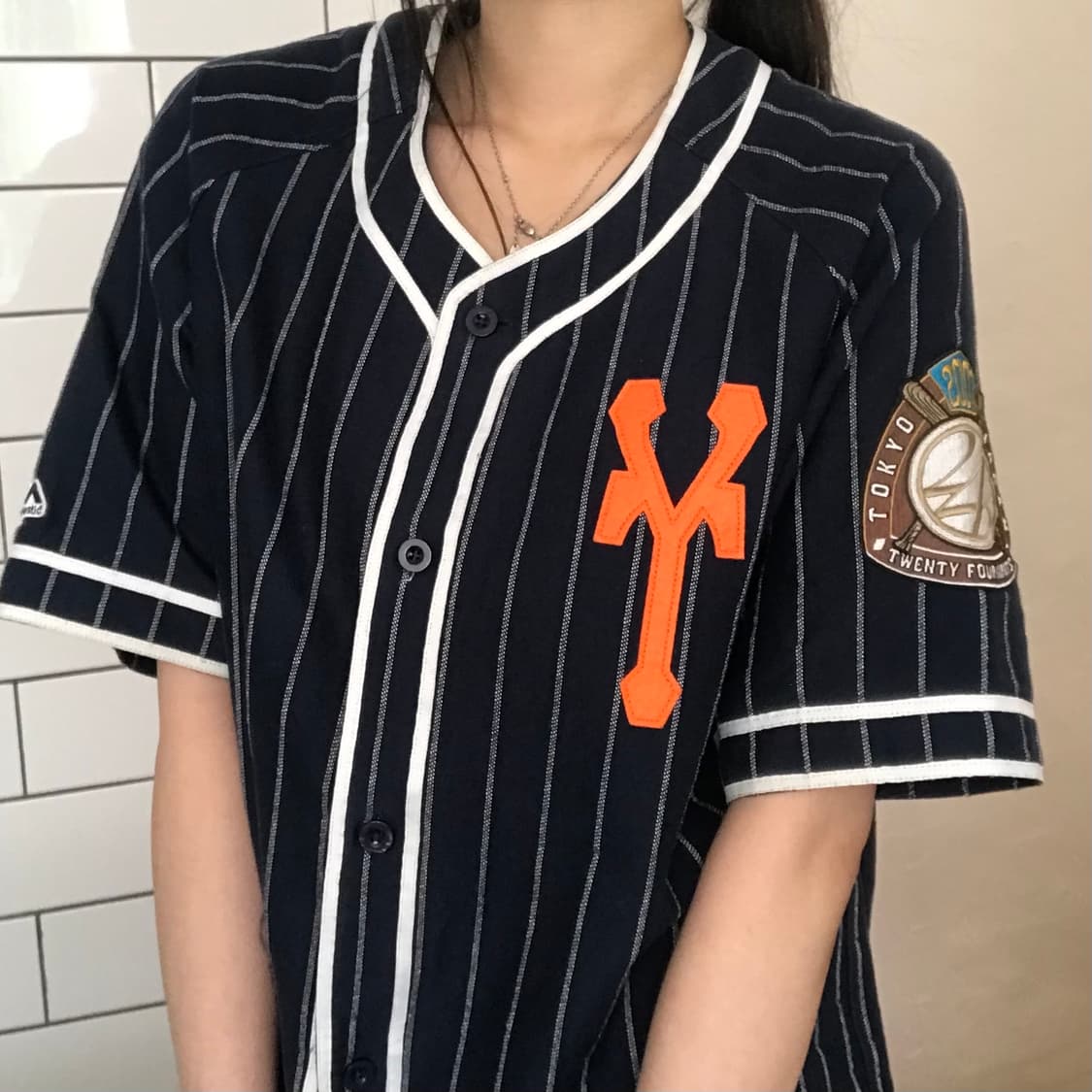 빈티지 핀스트라이프 베이스볼 저지 상품이미지2