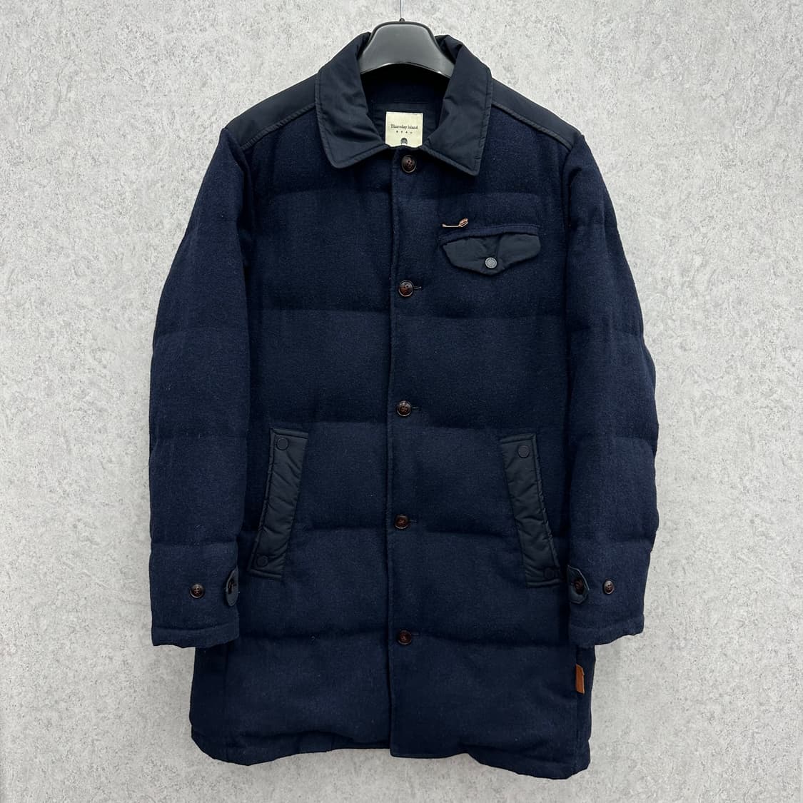 100 써스데이아일랜드 남자 웰론 울 코트 패딩 상품이미지1