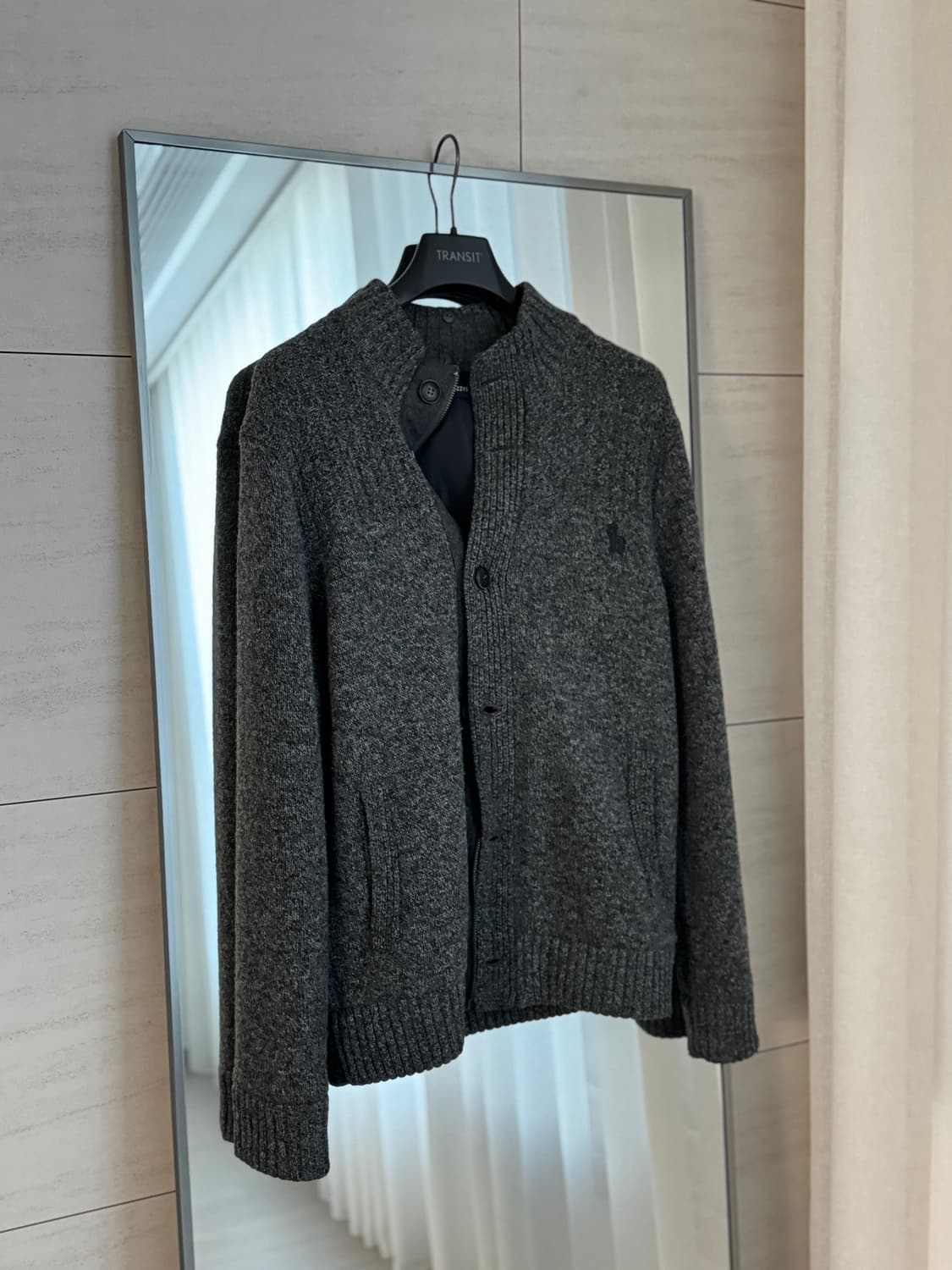 🖤 헤지스(Hazzys) 방풍 니트 집업 (100) 상품이미지1