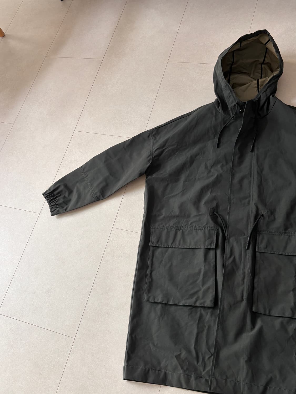 자라에 M-51과 테크웨어를 섞으면 - 나일론 롱파카 코트 블랙 상품이미지5