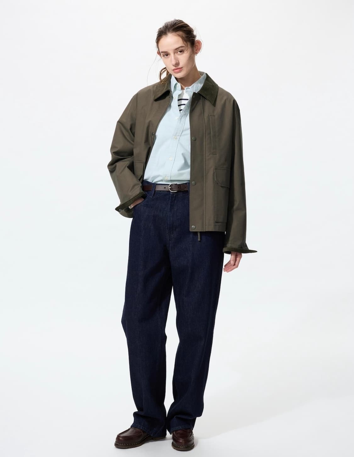 유니클로 유틸리티쇼트블루종 카키 s사이즈 상품이미지2