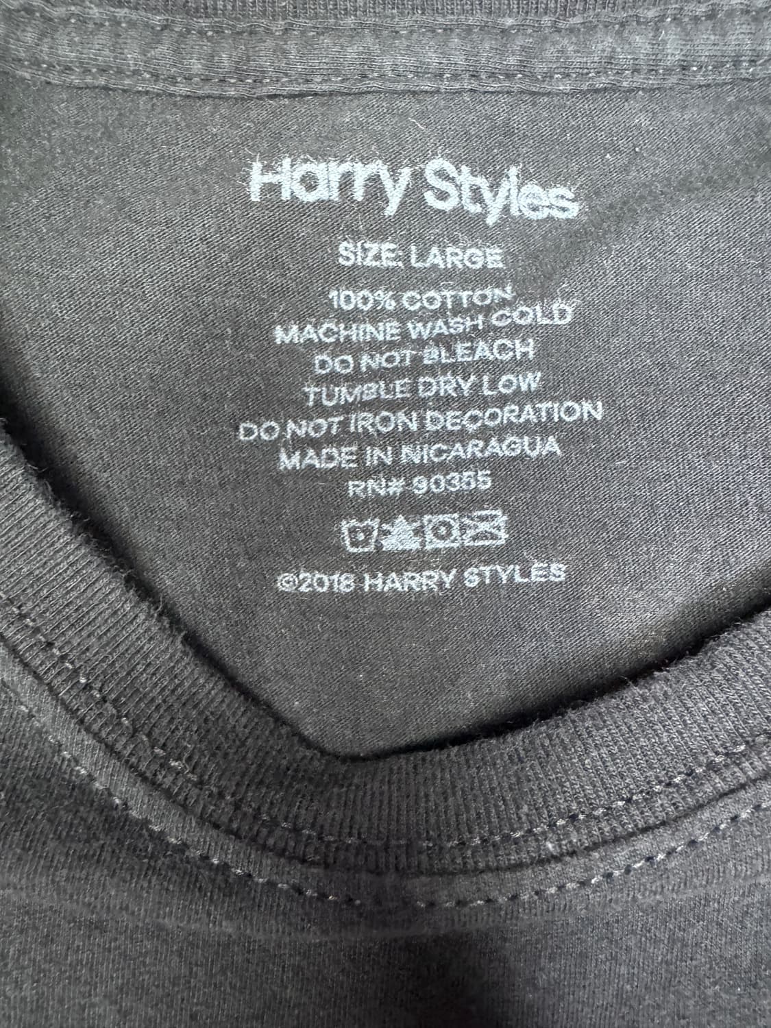 빈티지 해리 스타일스 HARRYL STYLES 2018투어 티셔츠 L 상품이미지3