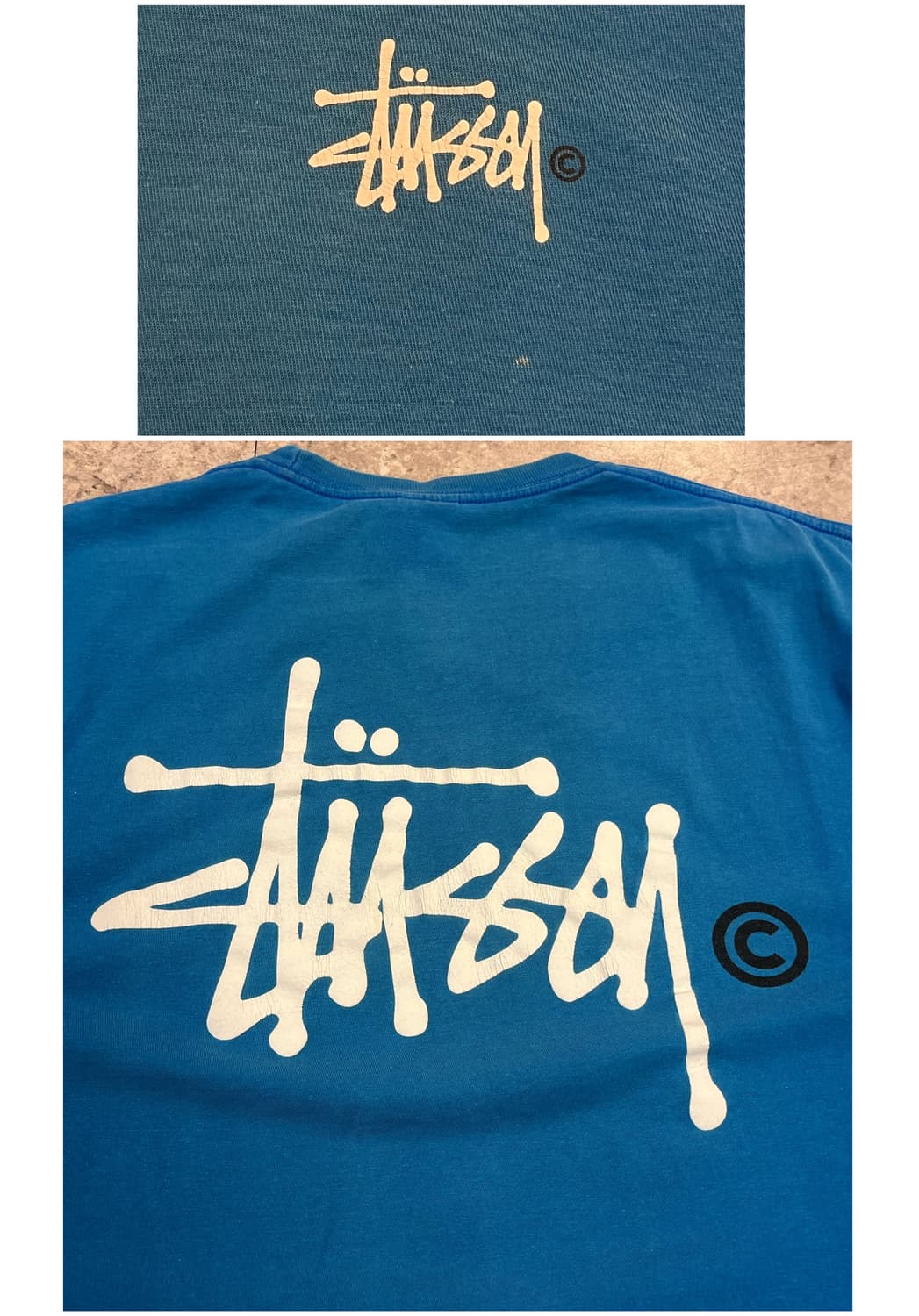 스투시 베이직 로고 반팔티 블루 L #csz3793 상품이미지10