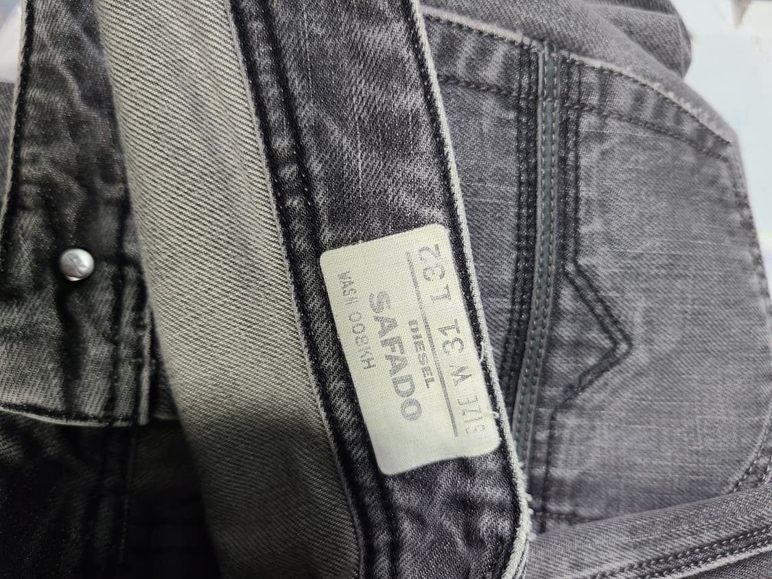 디젤 로우라이즈 그레이 데님 청바지 상품이미지7