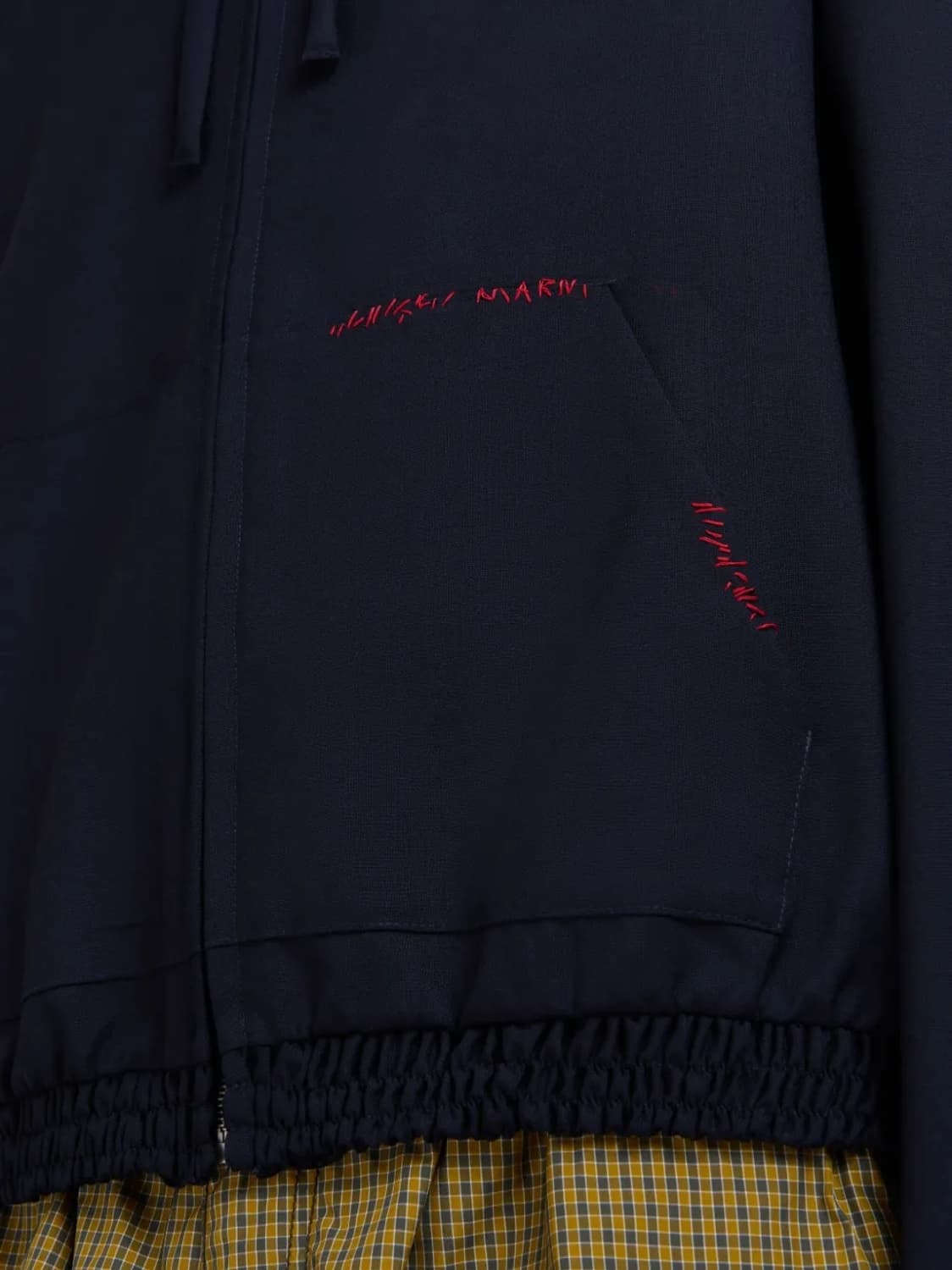 마르니 울 후드 집업 블루블랙 상품이미지3