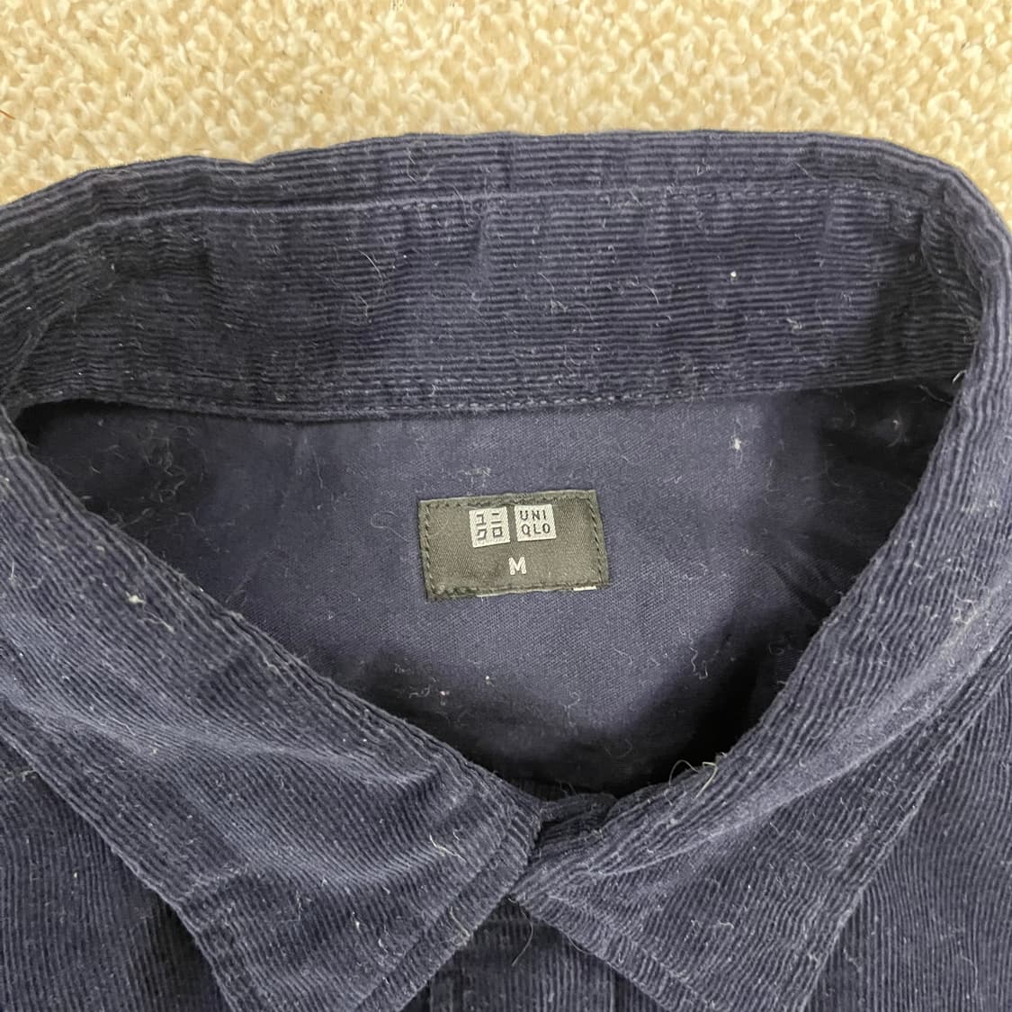 [M] 유니클로 네이비 코듀로이 코튼 셔츠 남방 0106M1 상품이미지2