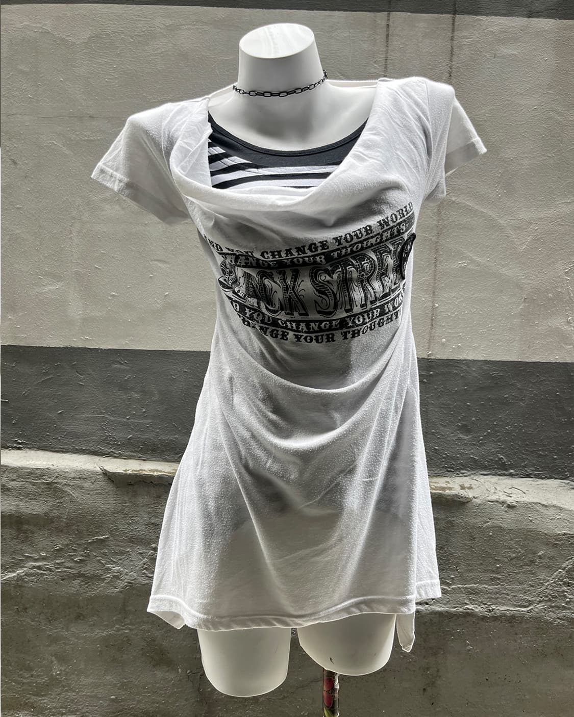 Y2K Skull Draped Tunic Dress 상품이미지2