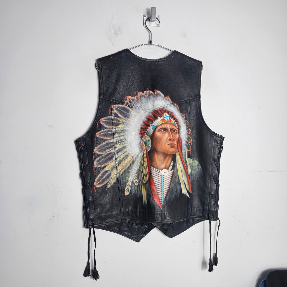 빈티지 웨스턴 가죽 베스트 조끼 인디언 상품이미지1