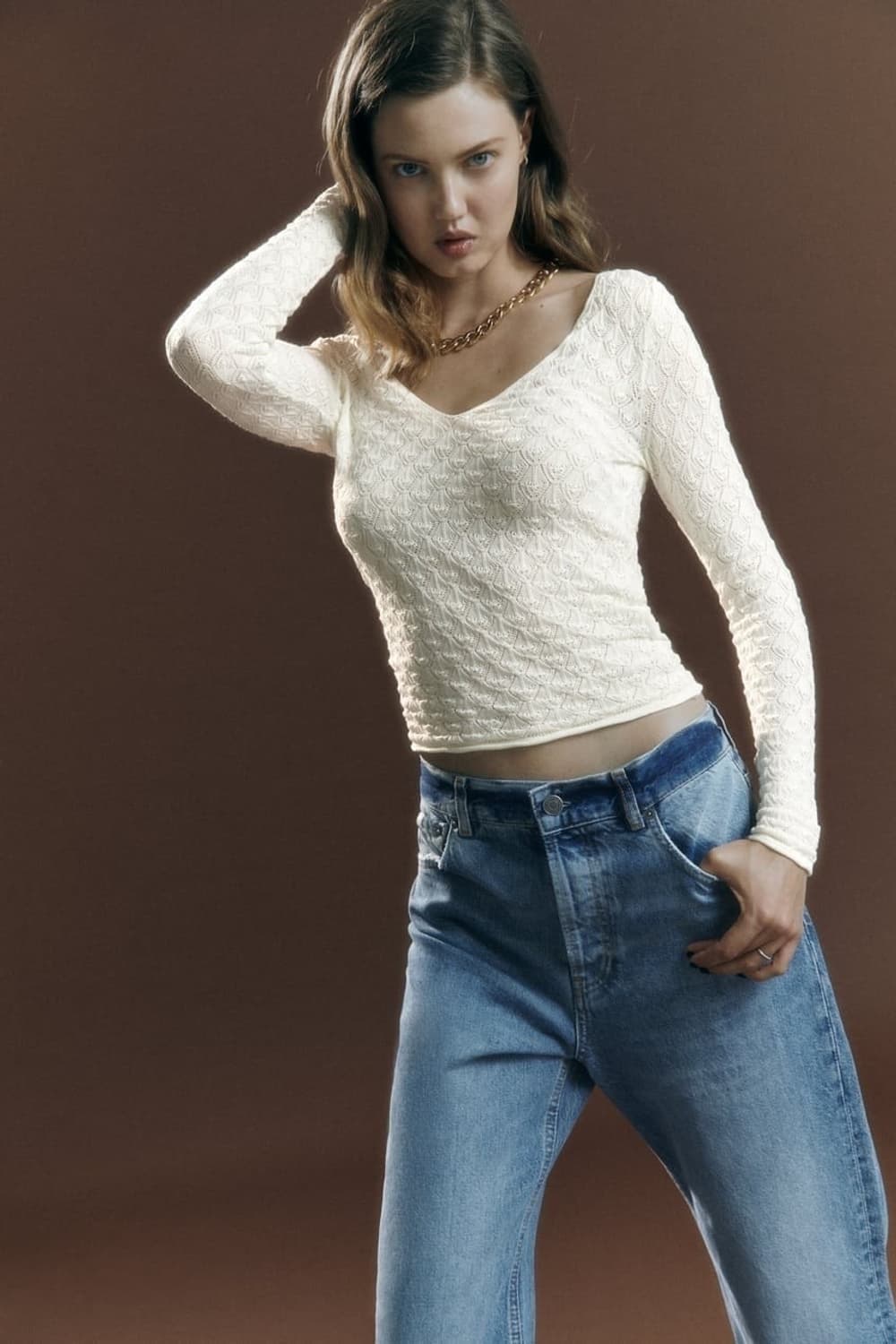 ZARA 자라 포인텔 니트 탑, 자라 크로셰 니트 탑 상품이미지5