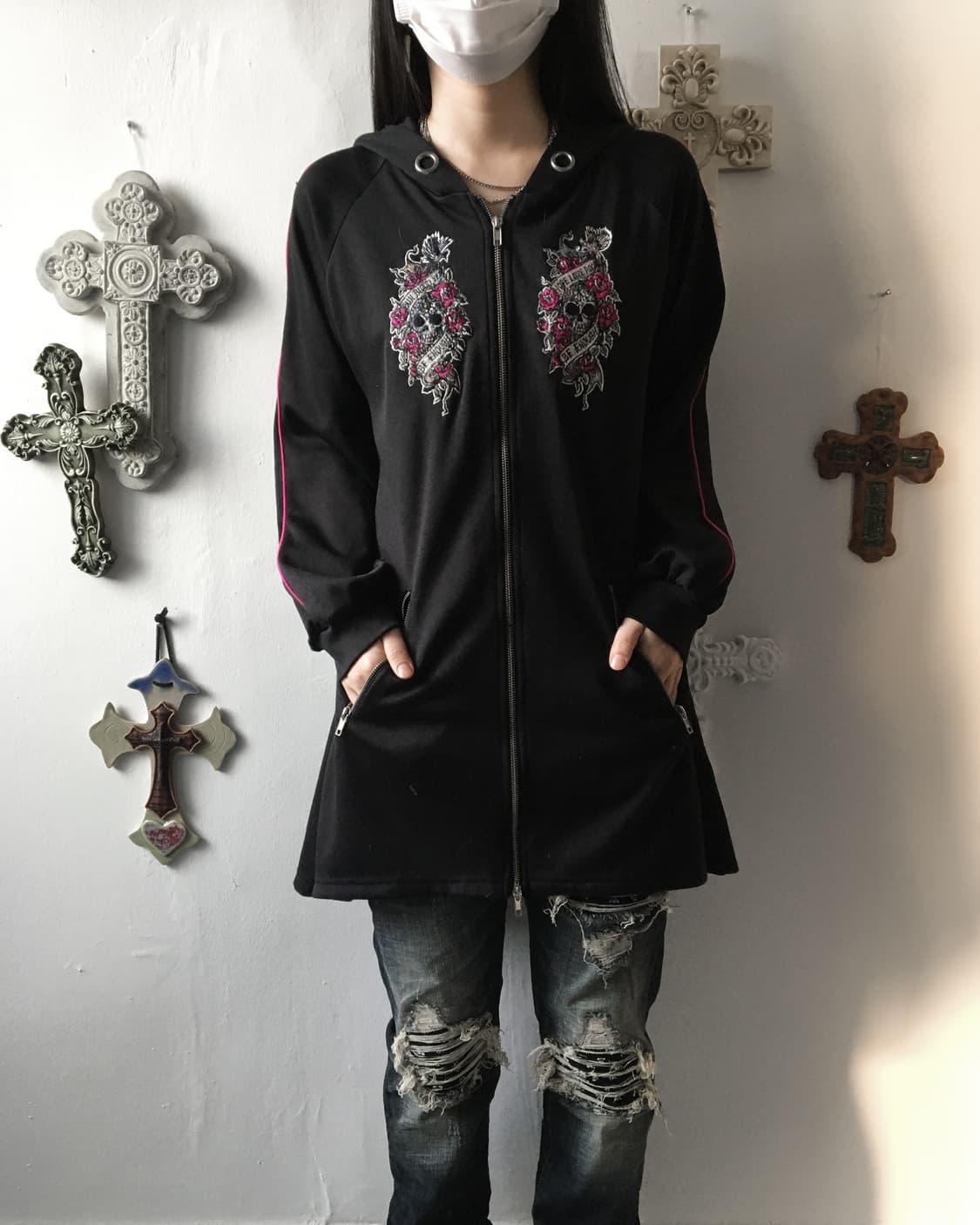 Algonquins skull patch point hood zip up 상품이미지7