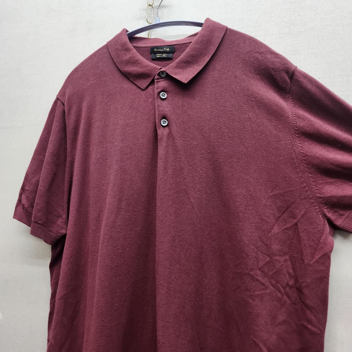 마시모두띠 버건디 니트 반팔 카라 XL(L~XL) 상품이미지3