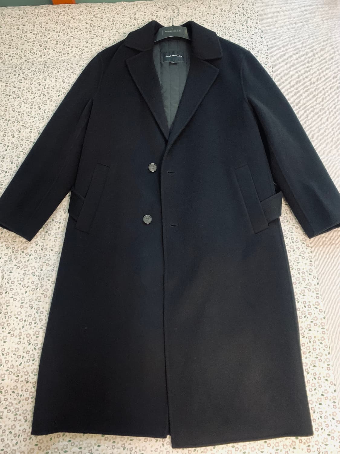 [S] 클럽모나코 캐시미어 벨티드 패딩 코트 블랙 상품이미지1