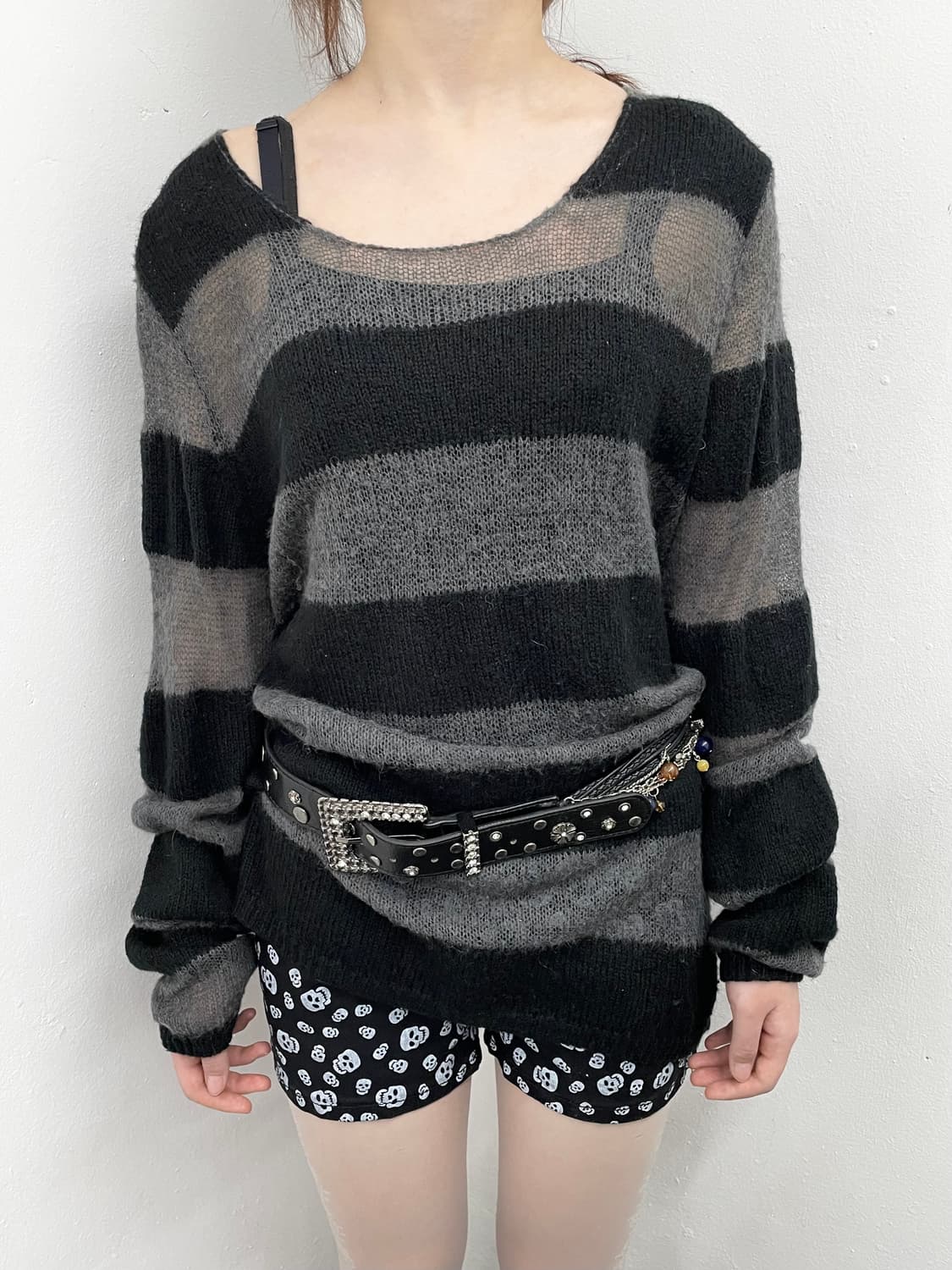 펑크 스컬 패턴 숏츠💀 상품이미지3