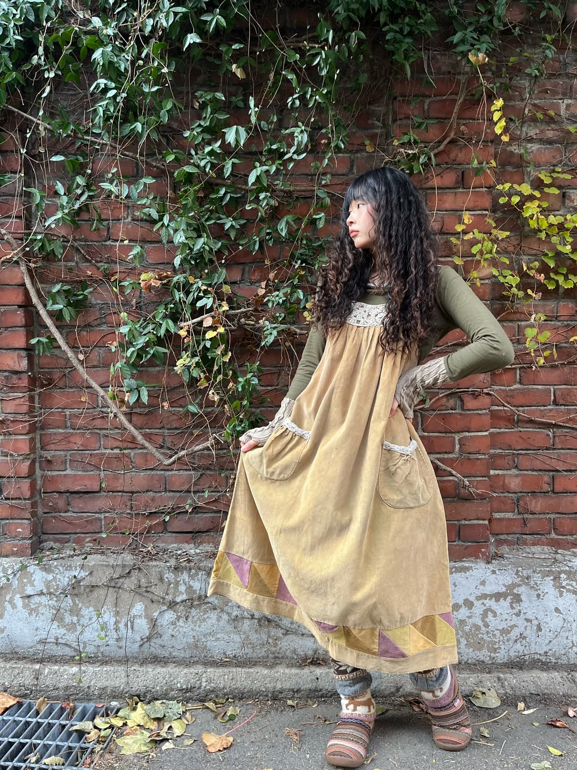 코듀로이 멜빵 원피스 상품이미지2