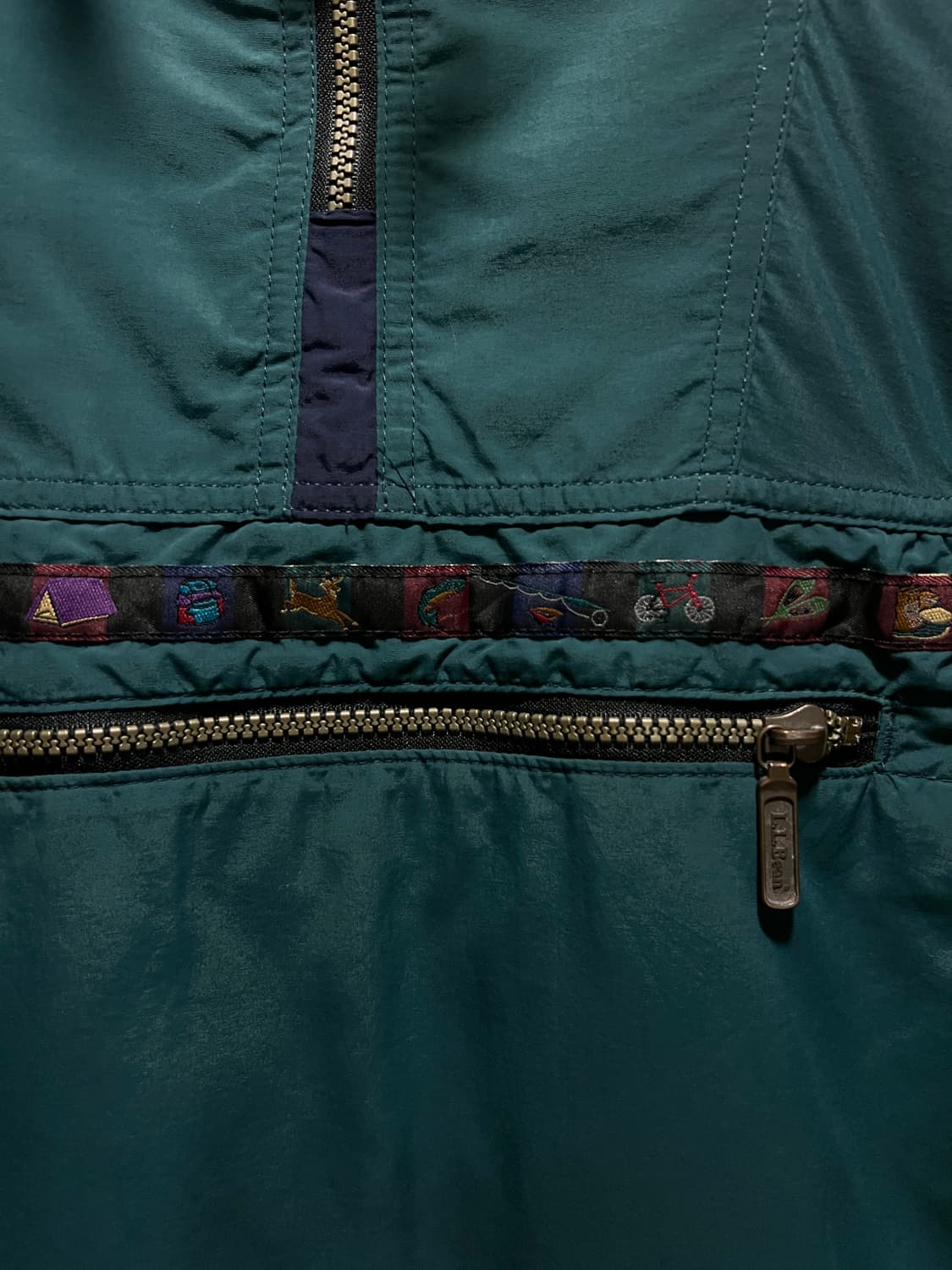 [M]90's 엘엘빈 USA Made 신슐레이트 그린 나일론 후드 자켓 상품이미지4