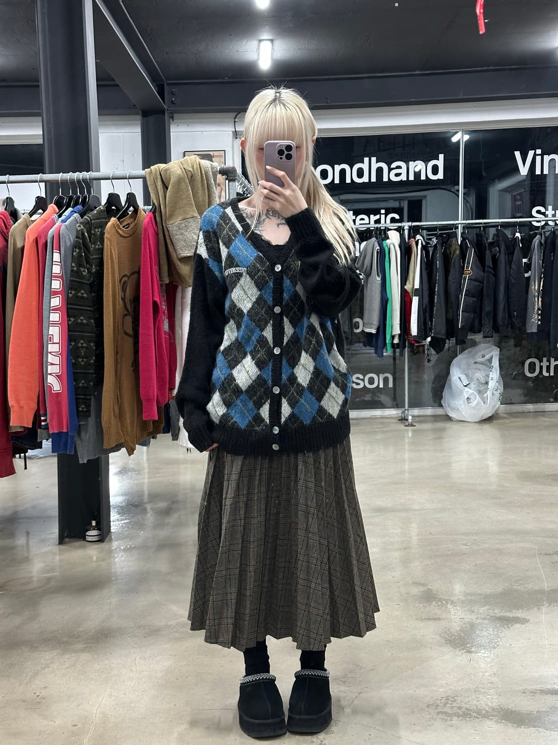 디스이즈네버댓 아가일 가디건 상품이미지2