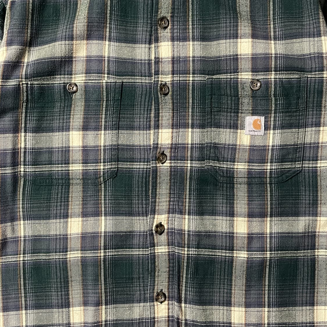 CARHARTT 칼하트 빈티지 그린 체크 기모 셔츠 워크자켓 A00833 상품이미지3