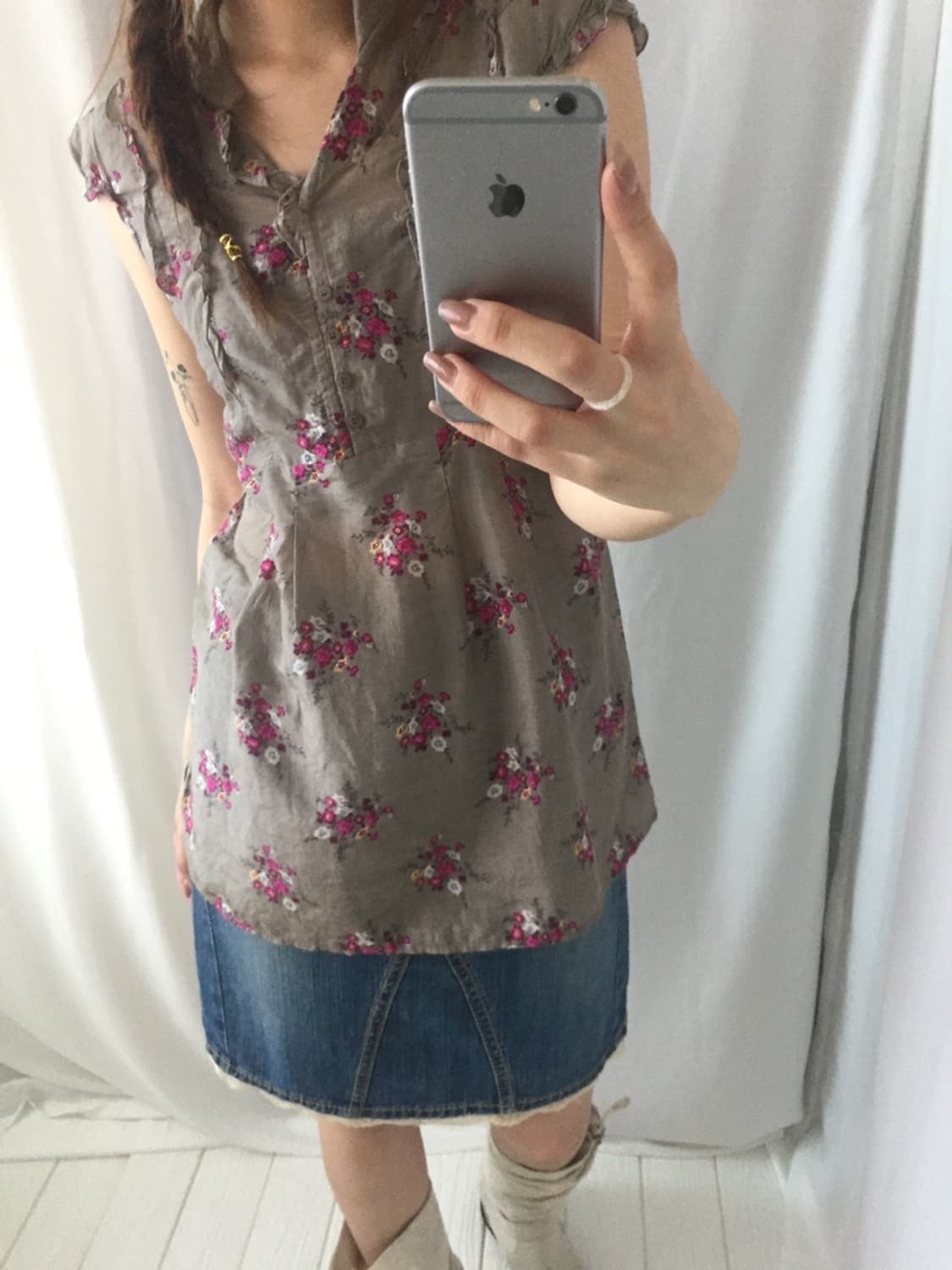708. vintage rose puff blouse  상품이미지2