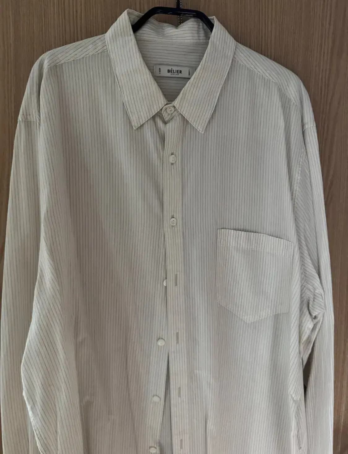 벨리에 크림 스트라이프 셔츠 상품이미지1
