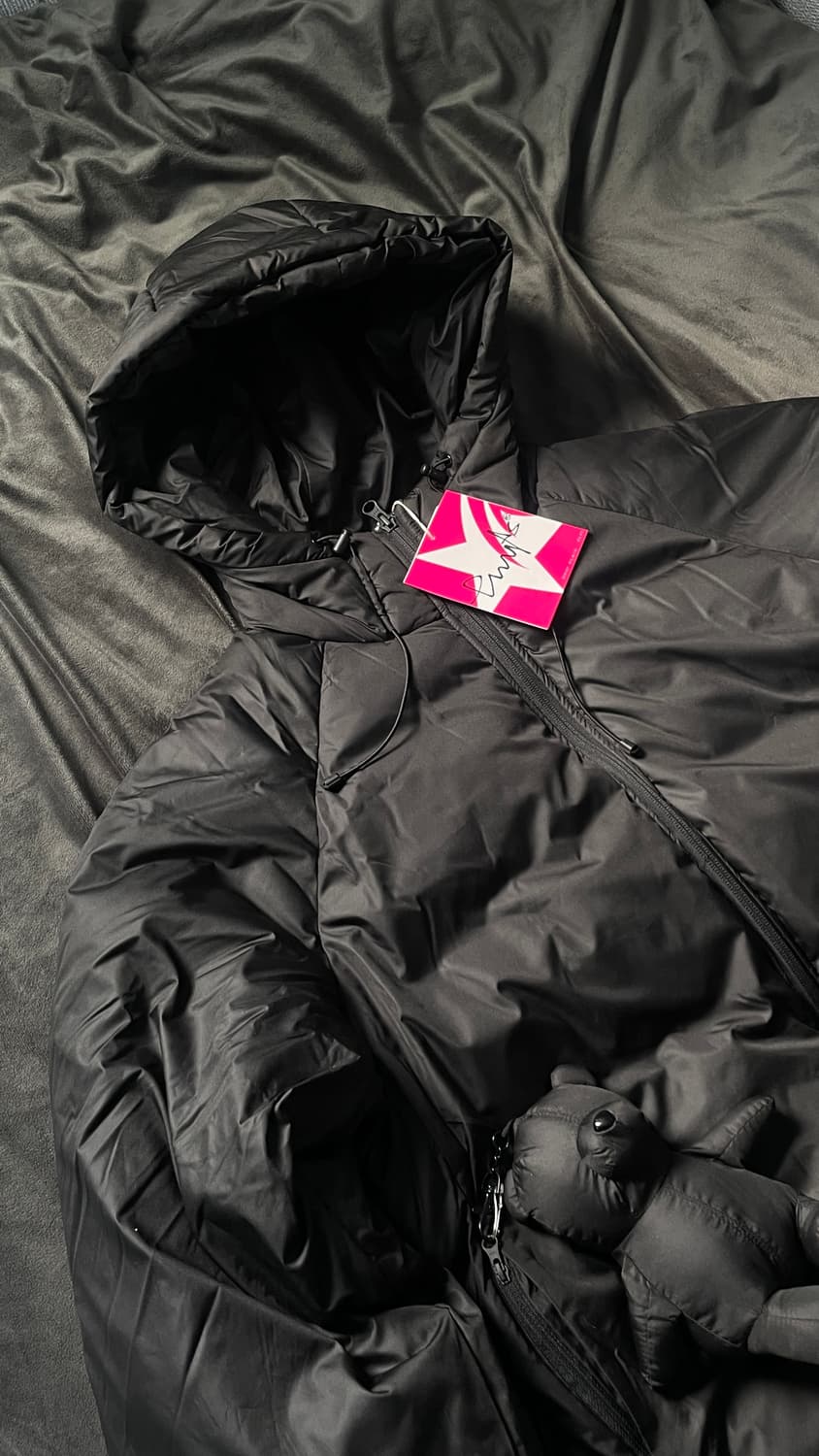 택포함 새상품 피지컬 디파트먼트 심리스 푸퍼 패딩 자켓 블랙 L 상품이미지3