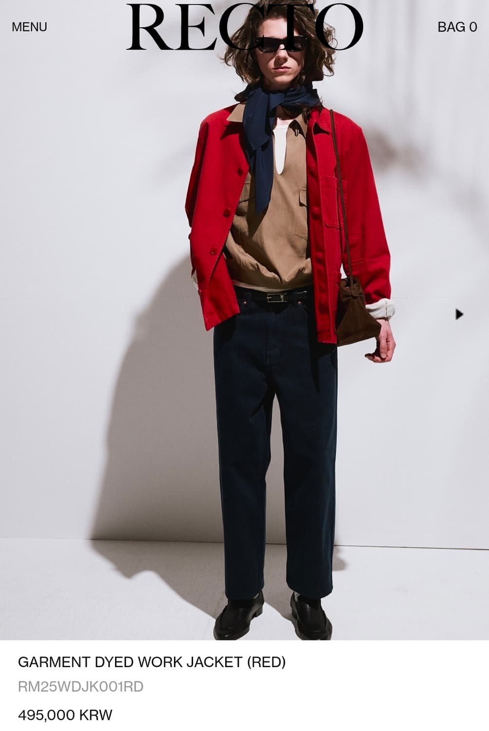렉토 GARMENT DYED WORK JACKET (RED) 상품이미지4