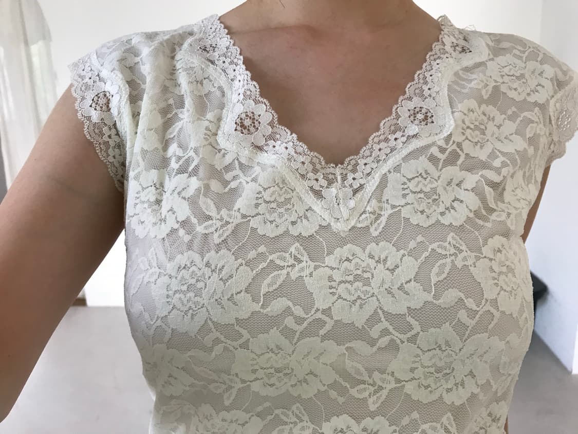 vintage ivory lace sleeveless 상품이미지5