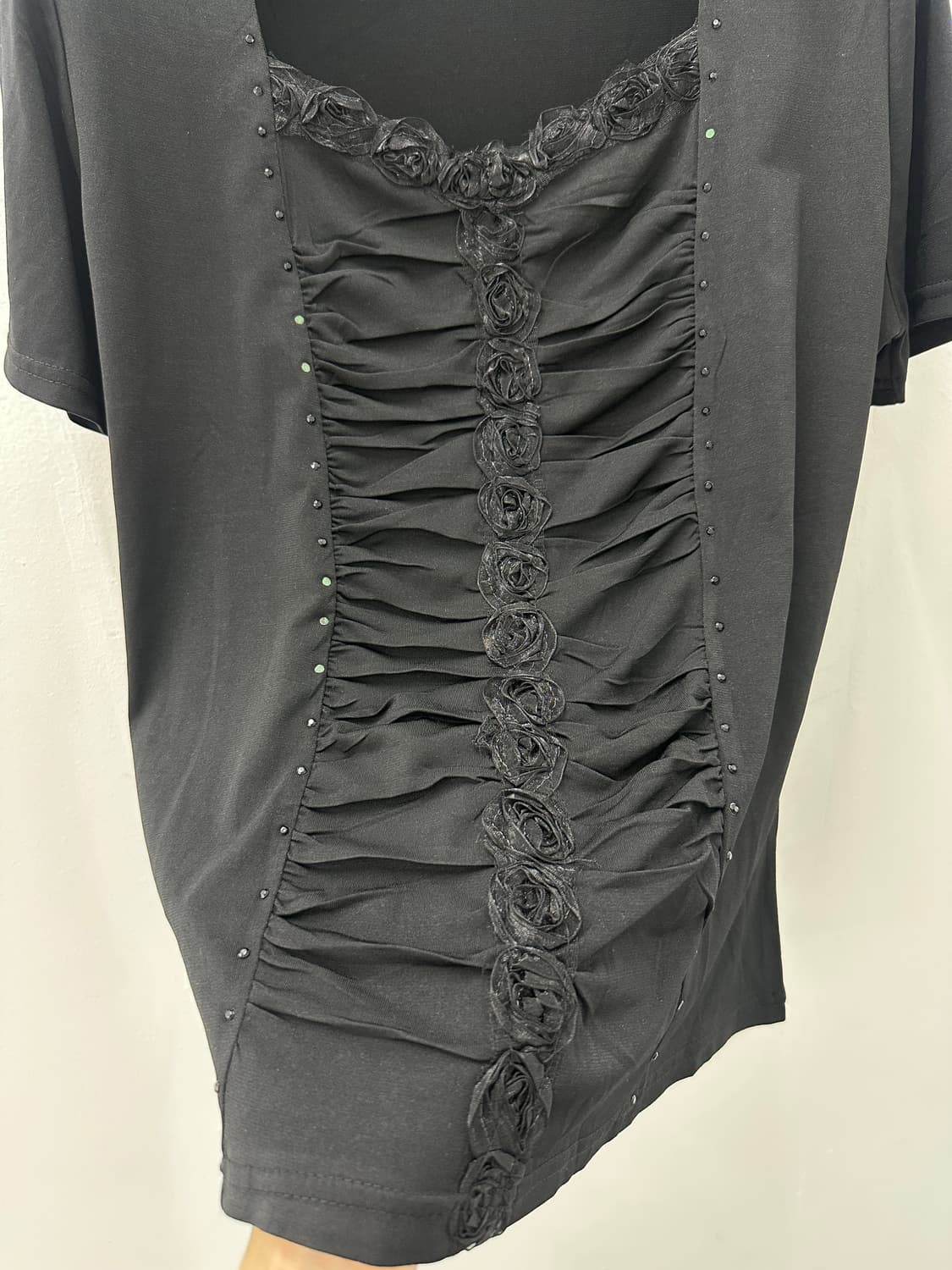 VIntage black lace panel top 상품이미지3