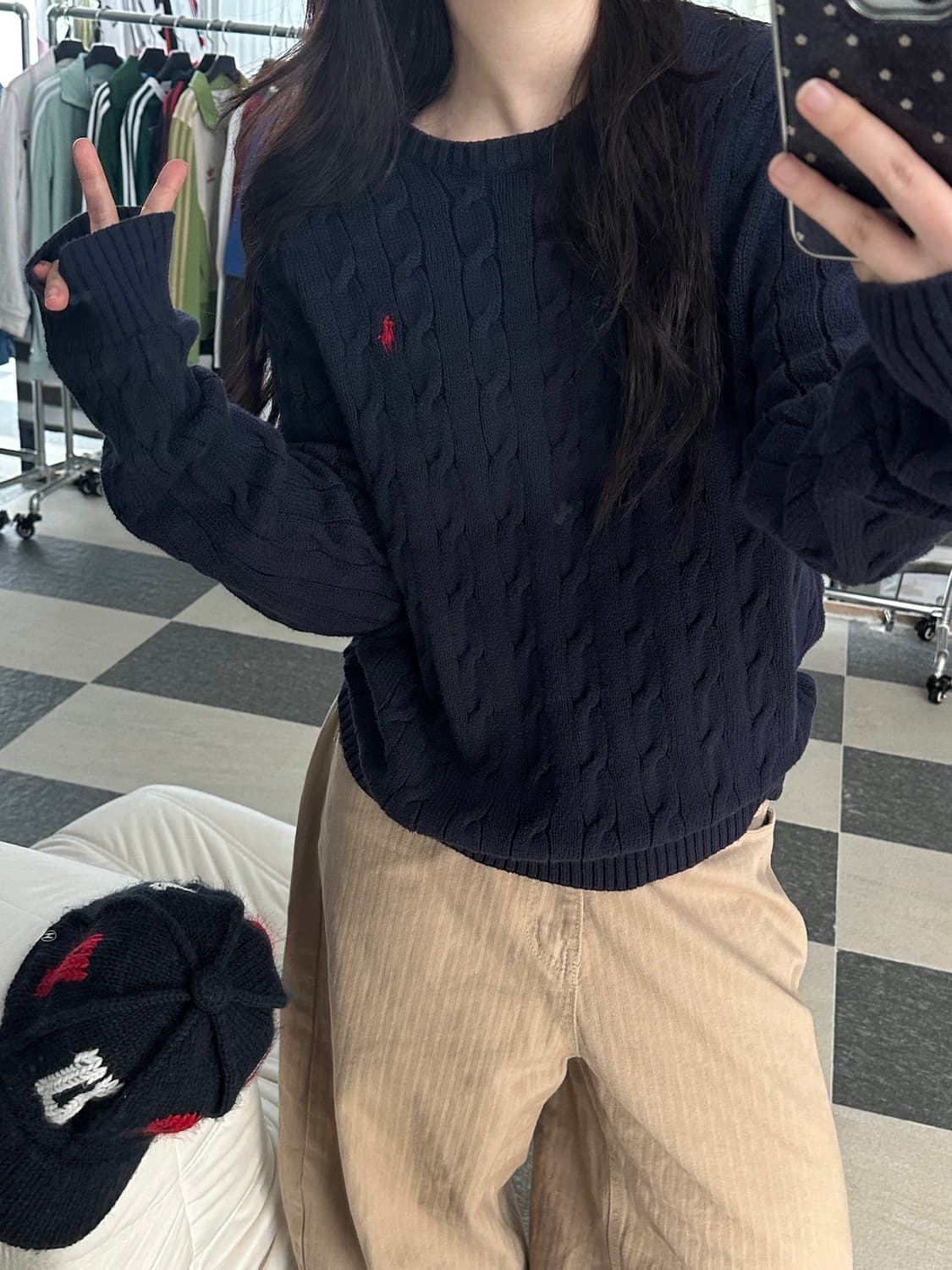 폴로 랄프로렌 네이비 케이블 니트  상품이미지7