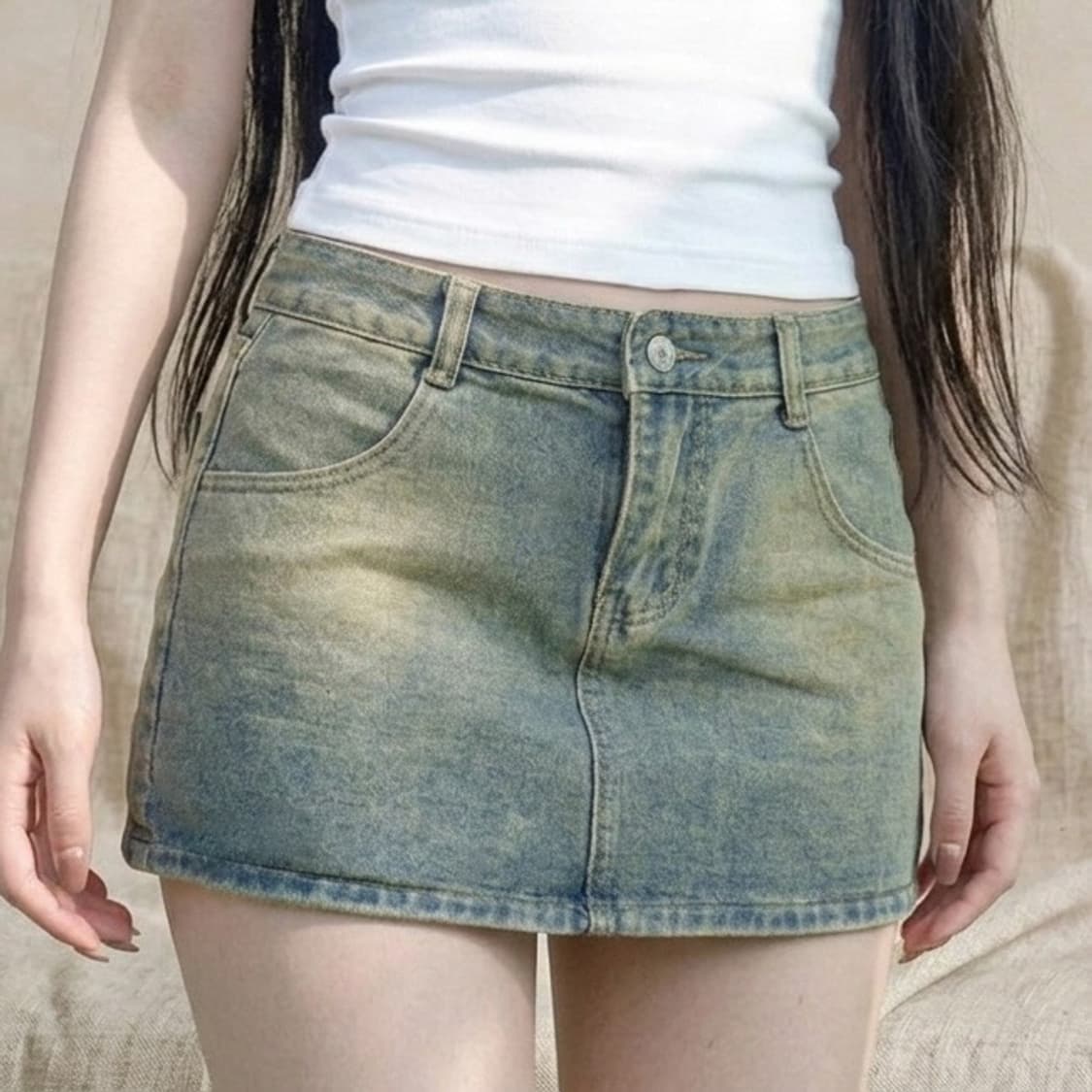 빈티지 연청 스커트 상품이미지2