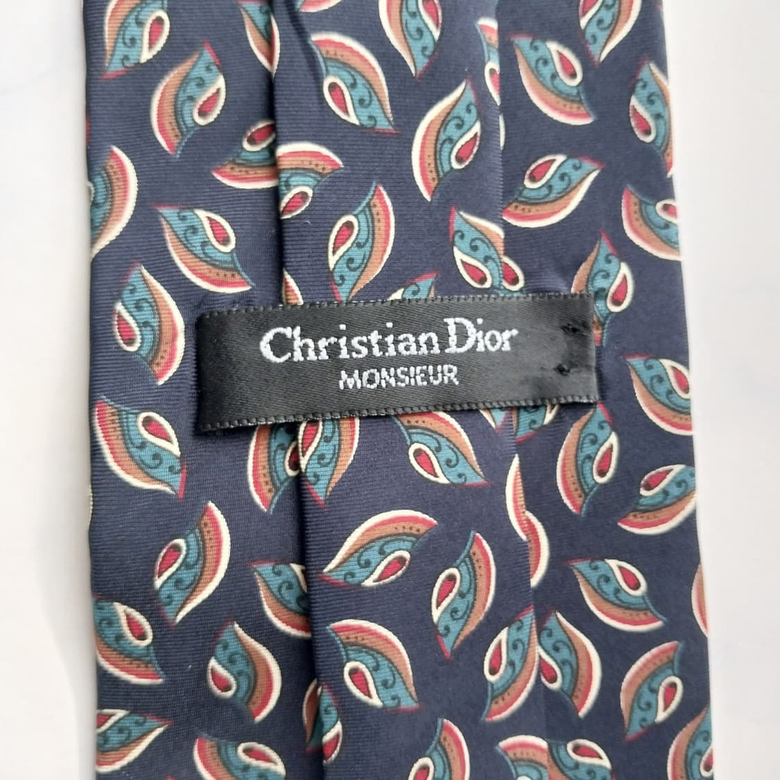 크리스찬 디올 실크 페이즐리 모티브 넥타이 9.7cm A+등급 K2192 상품이미지9