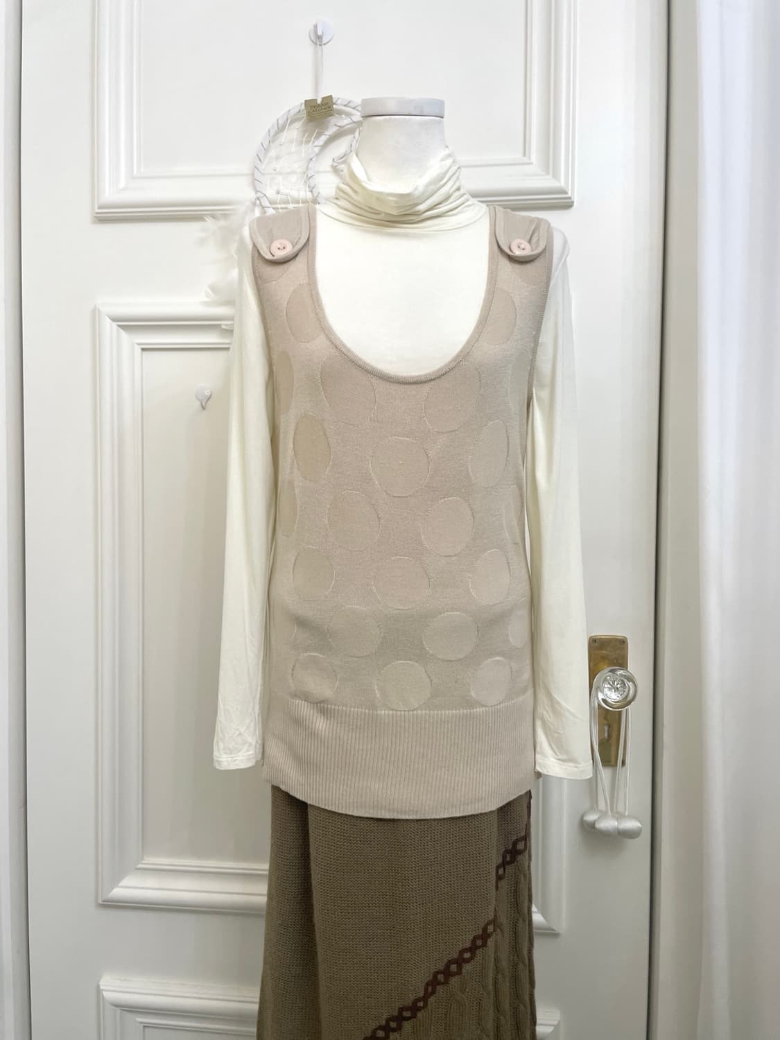 ivory shirring basic turtle neck top&bei 상품이미지1