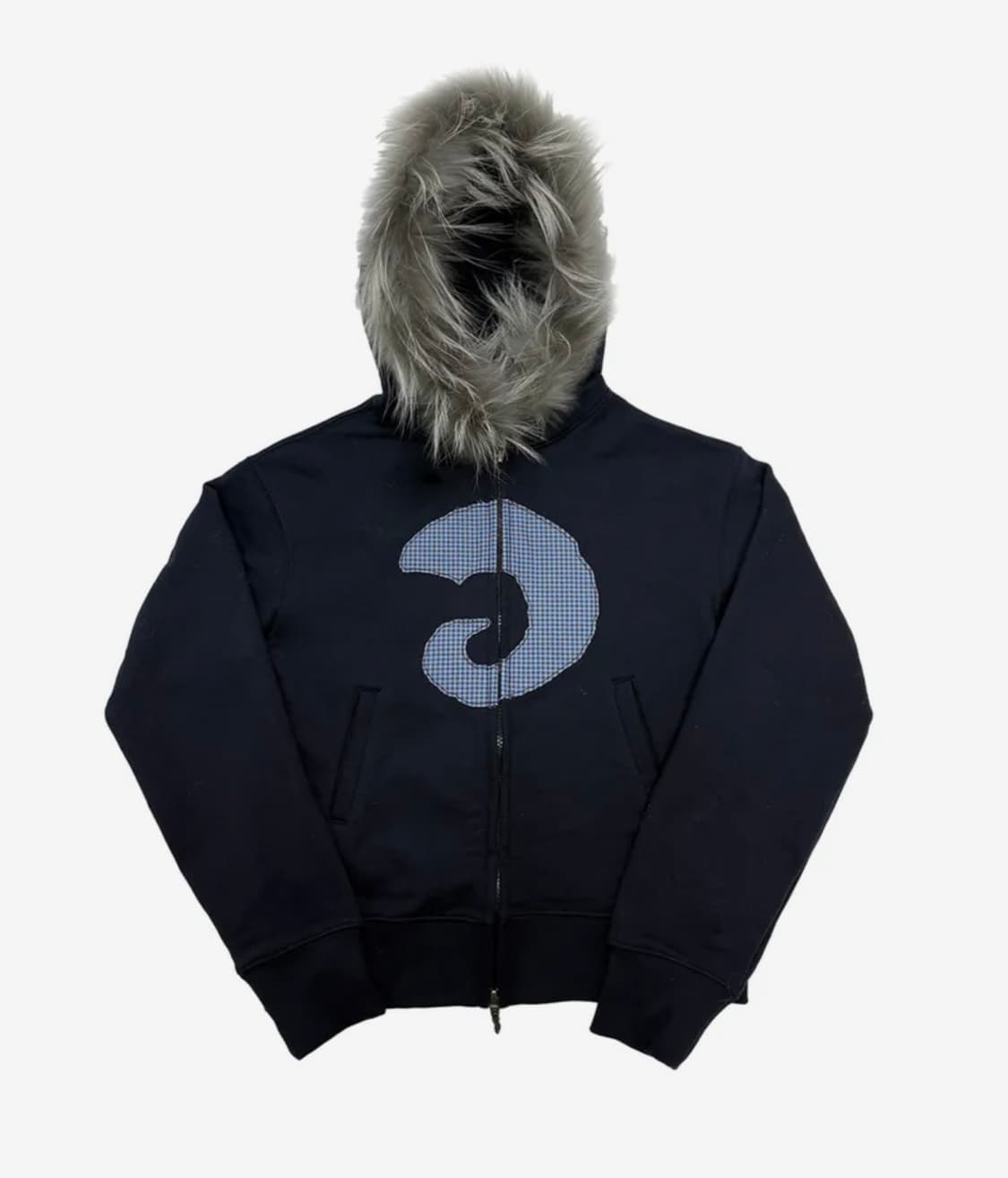 오디피기X탄산 퍼 후드집업 네이비 상품이미지1