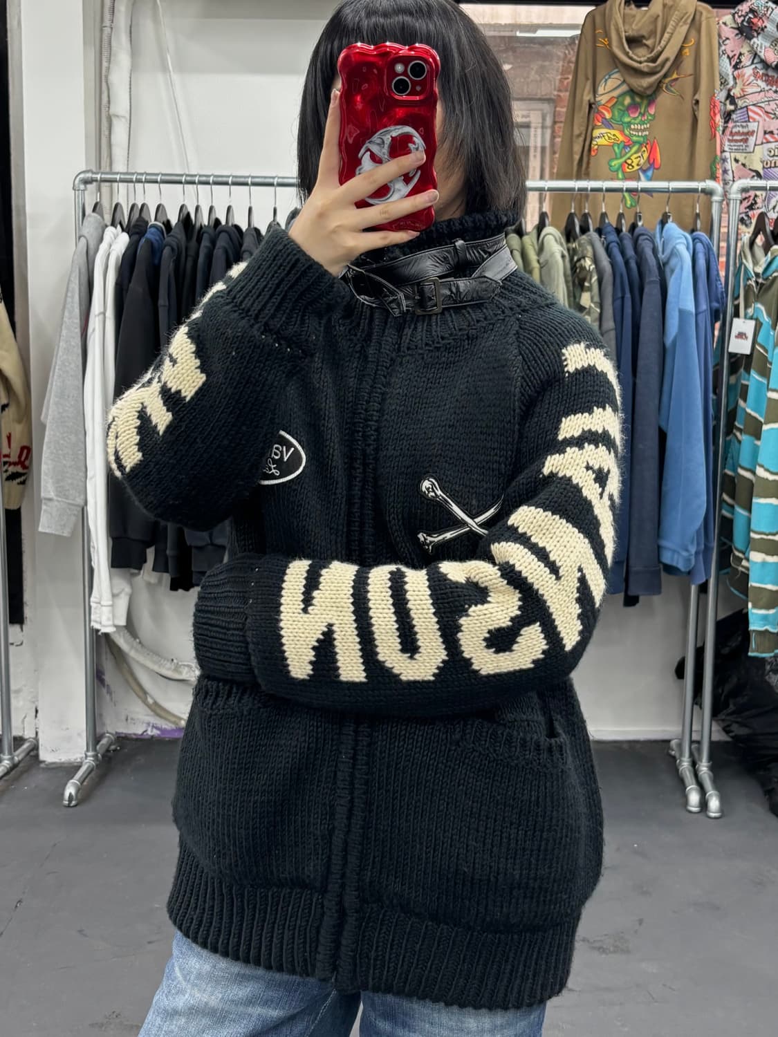 밴슨 레더 스컬 코위찬 자켓 상품이미지4