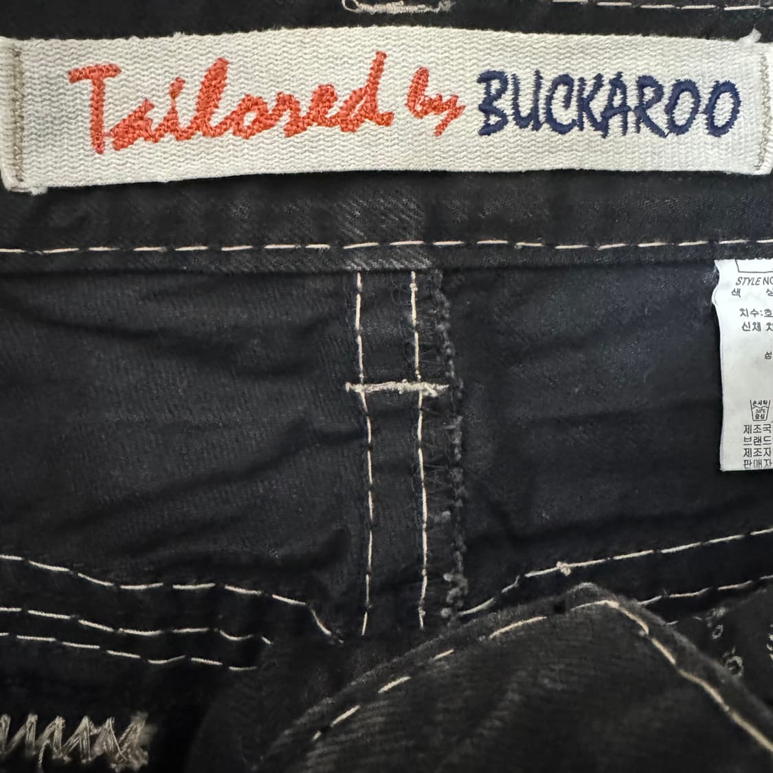 버커루 흑청 스티치 고딕 디테일 데님팬츠 상품이미지7