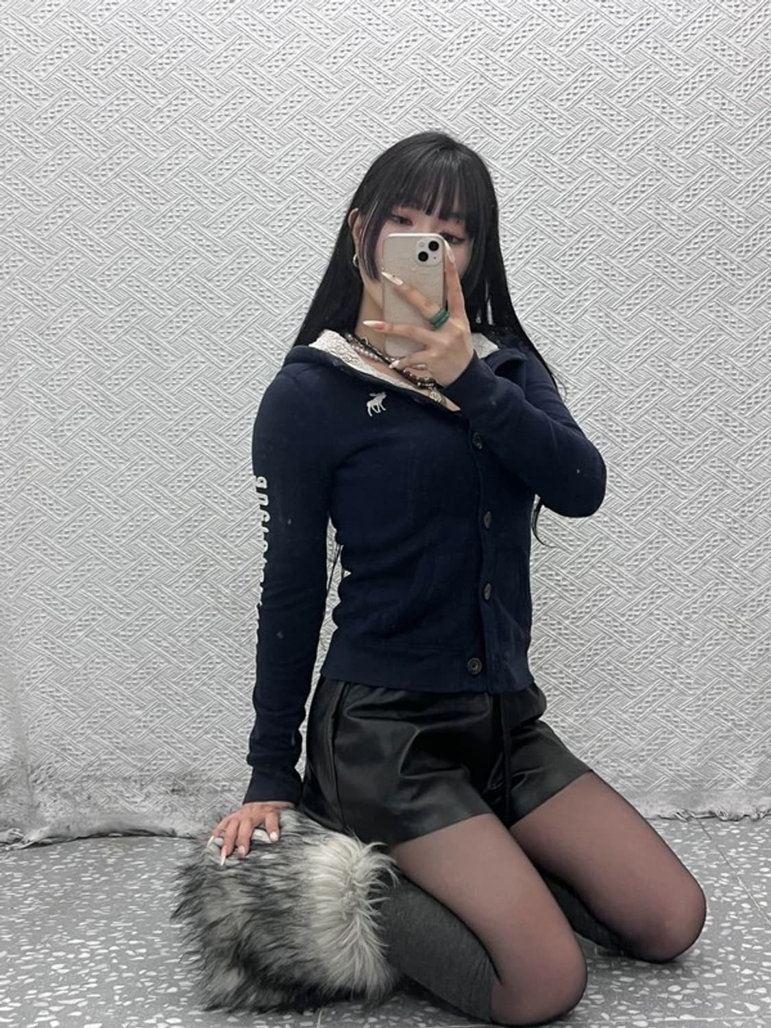 아베크롬비 울프죠 올드스쿨 레트로 슬림 양털 후드집업 XL C09413 상품이미지1