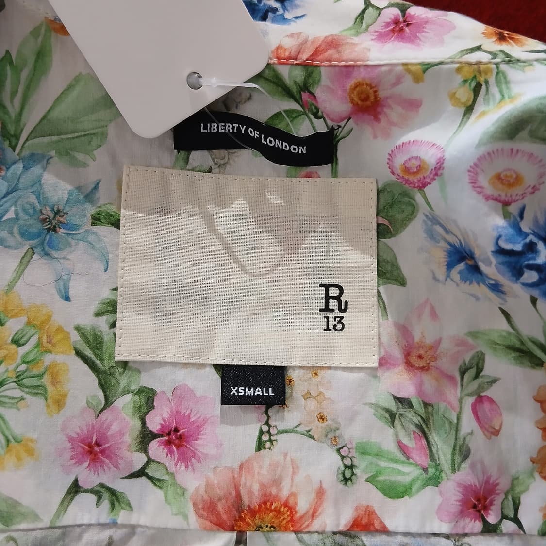 [R13] 플라워패턴 크롭 반팔셔츠 상품이미지3