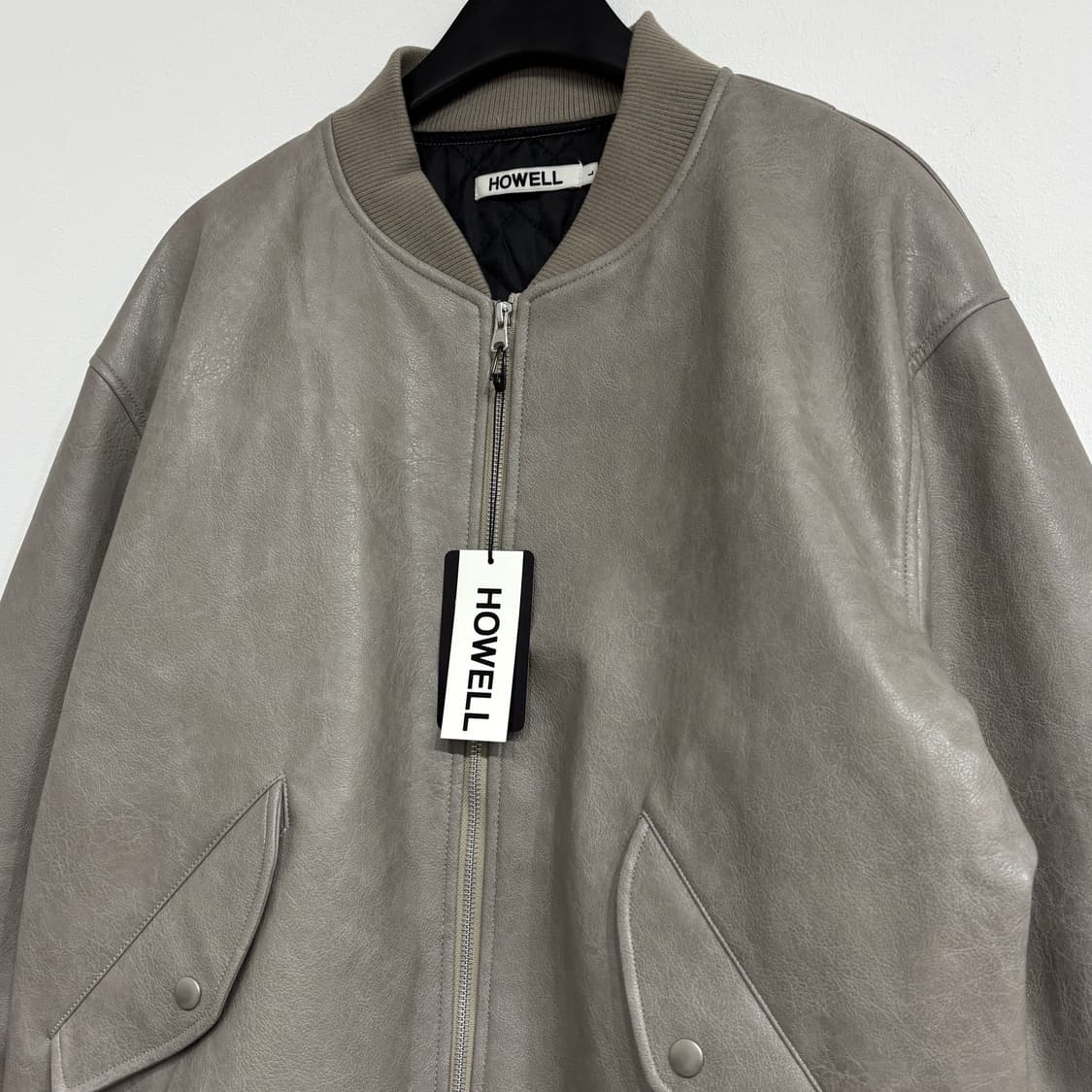 [새상품] 레더 바시티 누빔점퍼 상품이미지2