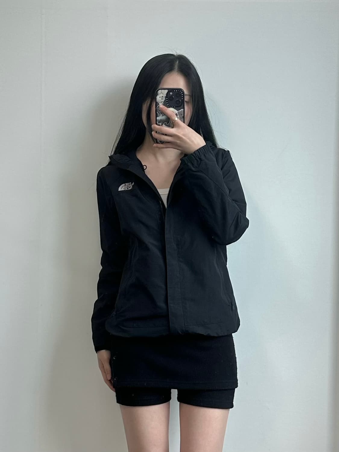 노스페이스 자수로고 블랙 윈드 바람막이 자켓 상품이미지1