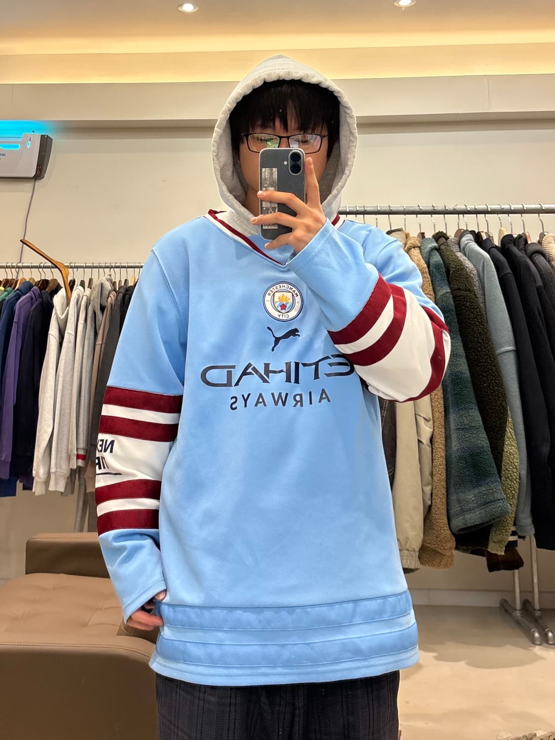 푸마 맨체스터 시티 오버사이즈 윈터 저지 상품이미지8