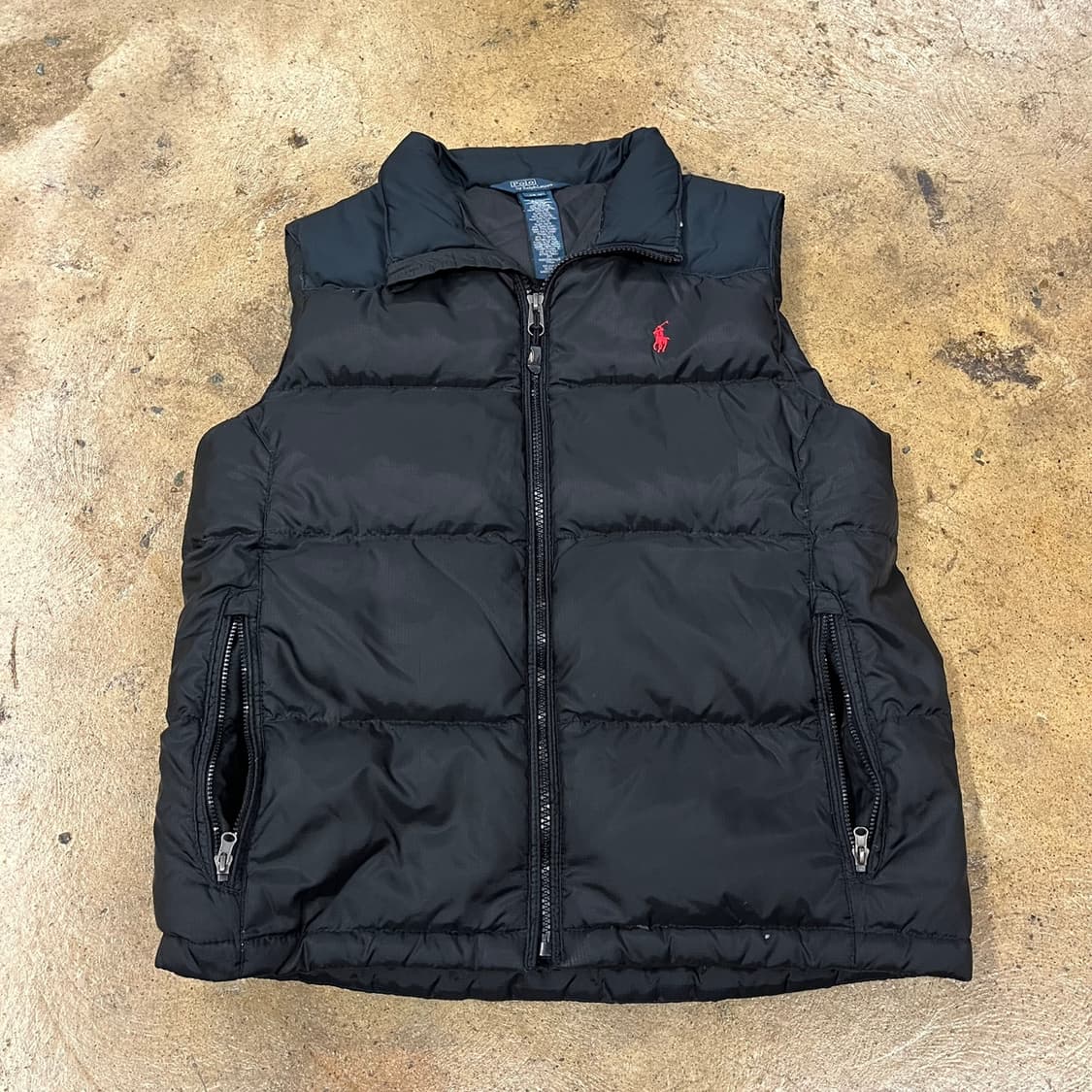 폴로 랄프로렌 블랙 레드 검빨 패딩 조끼  상품이미지2