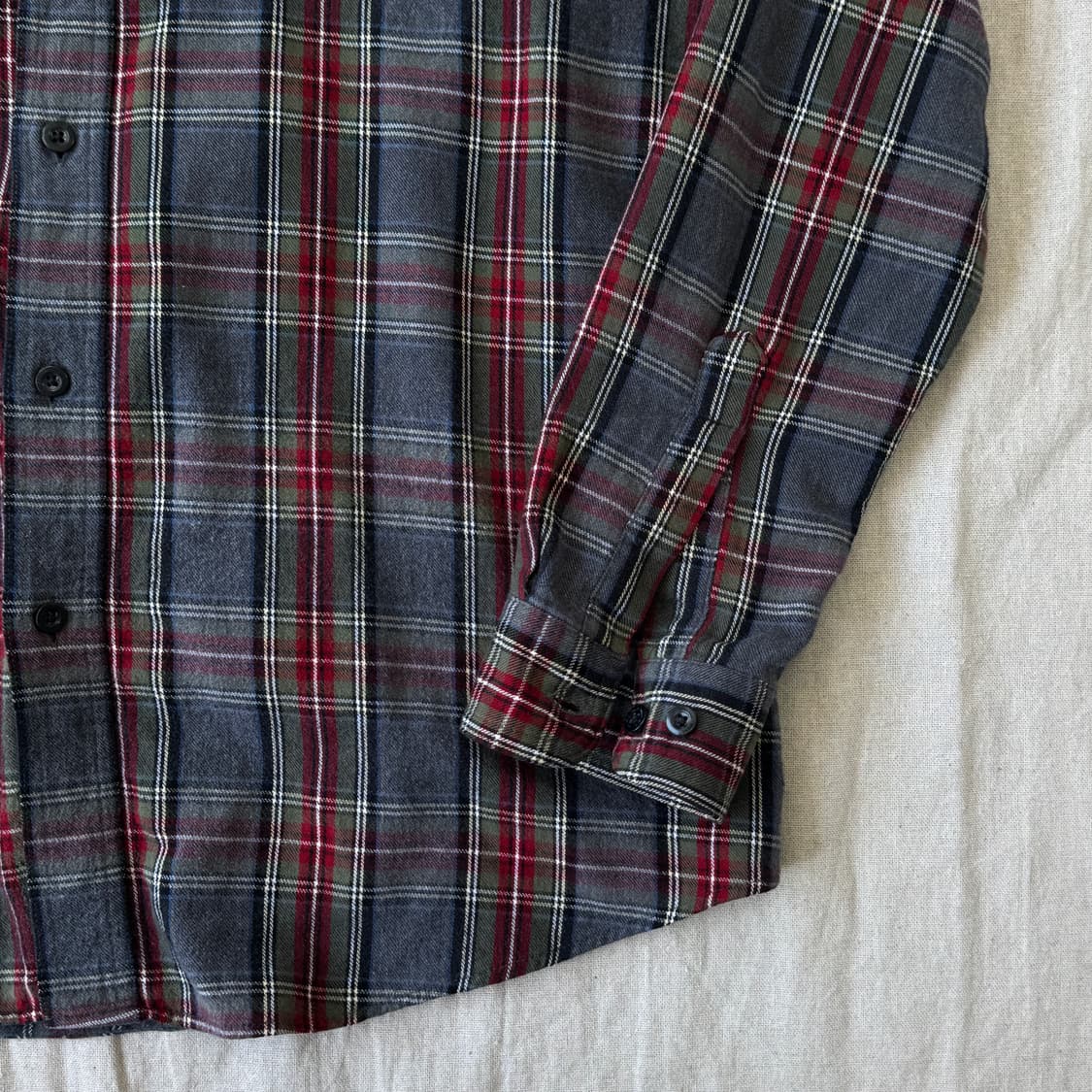 엘엘빈 차콜 레드 체크셔츠 L 상품이미지3