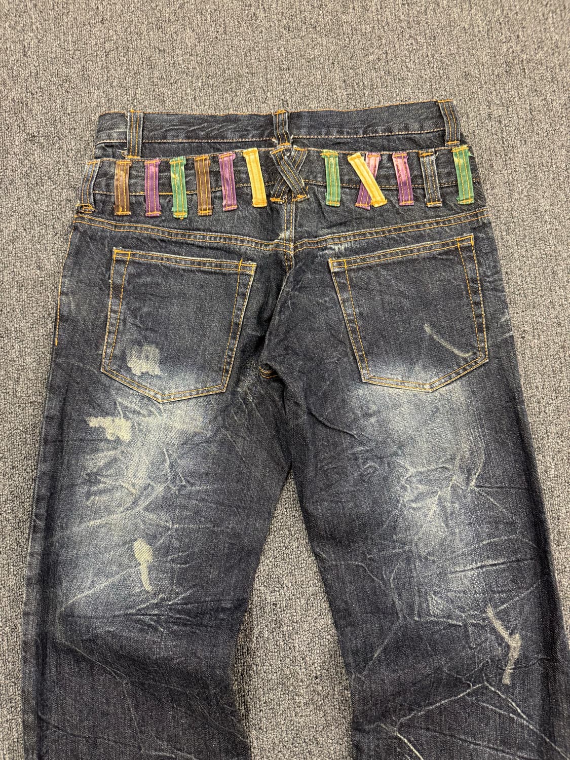 82)NYLAUS clothing 빈티지 레이어드 워싱 데님팬츠 상품이미지8