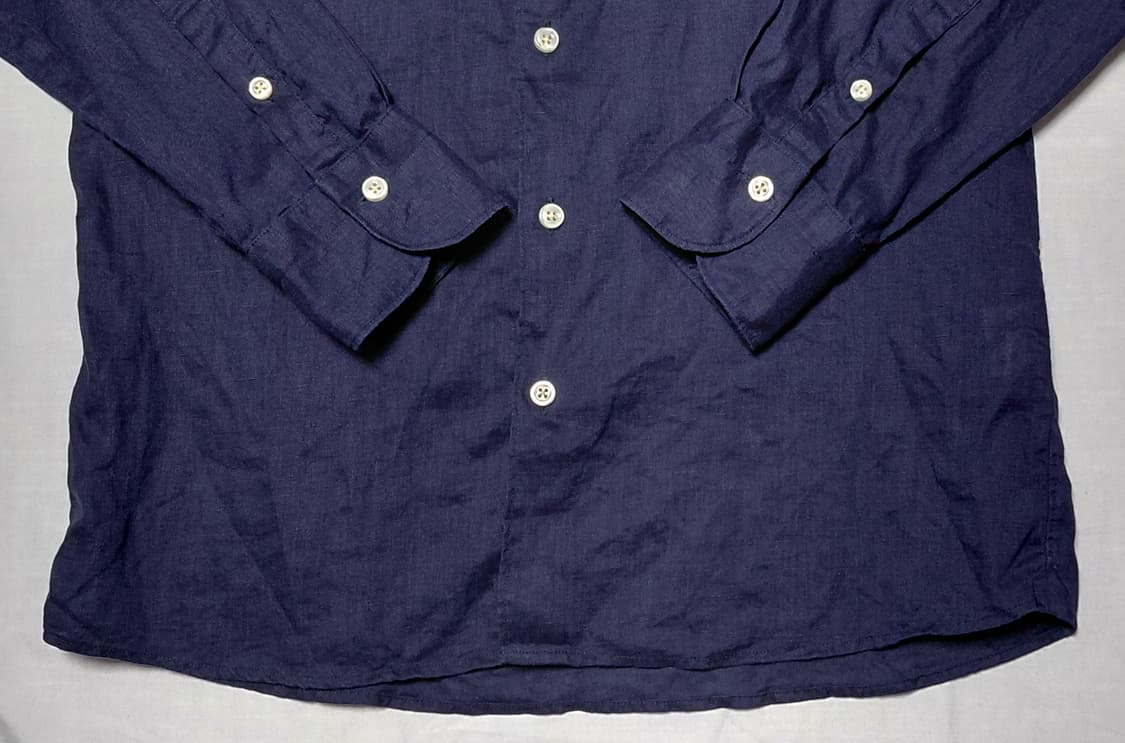 PAZZO 파조 천연 린넨 100% 셔츠 (네이비 / 48사이즈) 상품이미지3