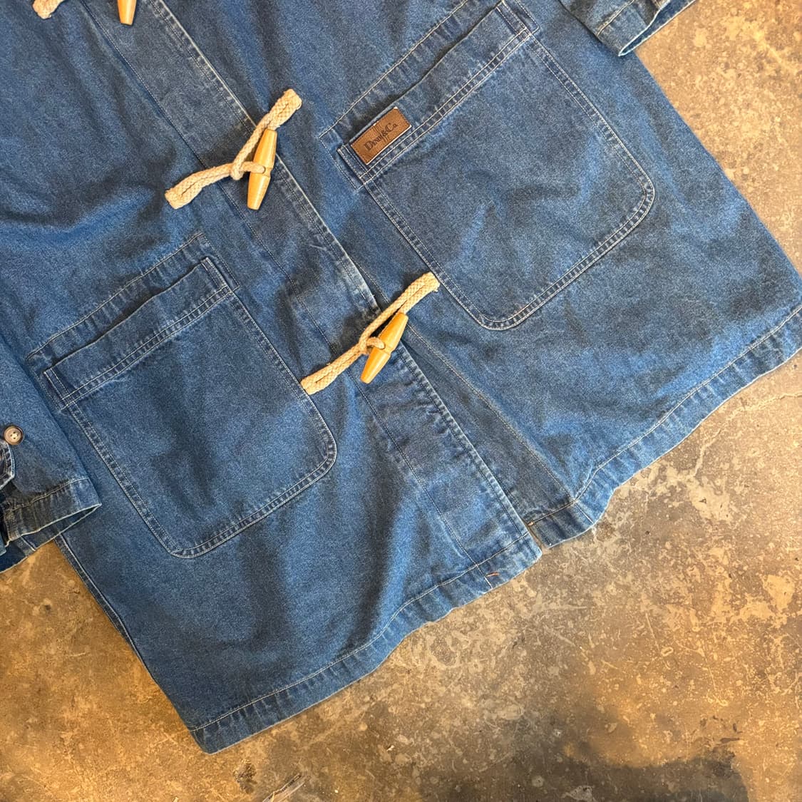 빈티지 데님앤 코 데님 더플 코트 상품이미지5