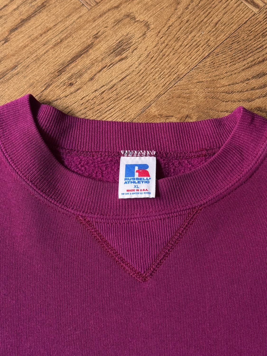 [XL]90's 러셀 Made in USA 플럼 플레인 스웻셔츠 상품이미지2