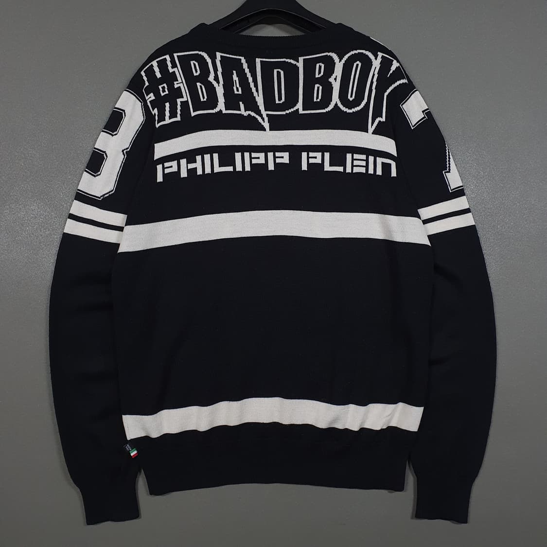 실측 L) 필립플레인 스컬 해골 배드보이 백로고 메리노울 모 니트 스웨터 상품이미지8