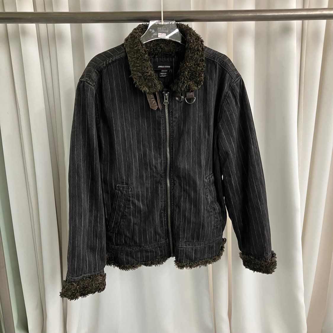 정글스톰 스트라이프 퍼 트리밍 데님 자켓 M 상품이미지1
