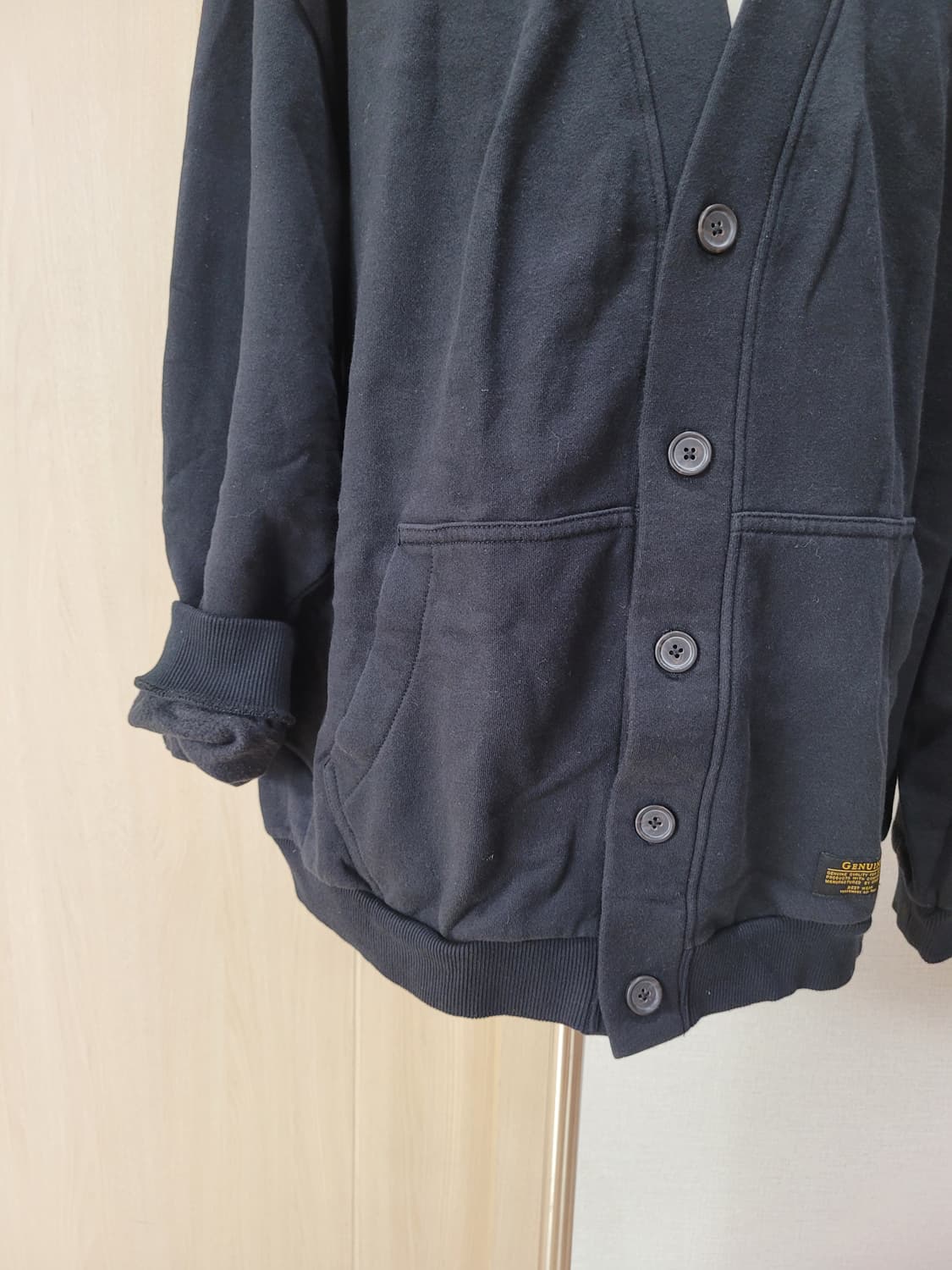 스파오 SPAO 남자 오버핏 가디건 XL 블랙 상품이미지4