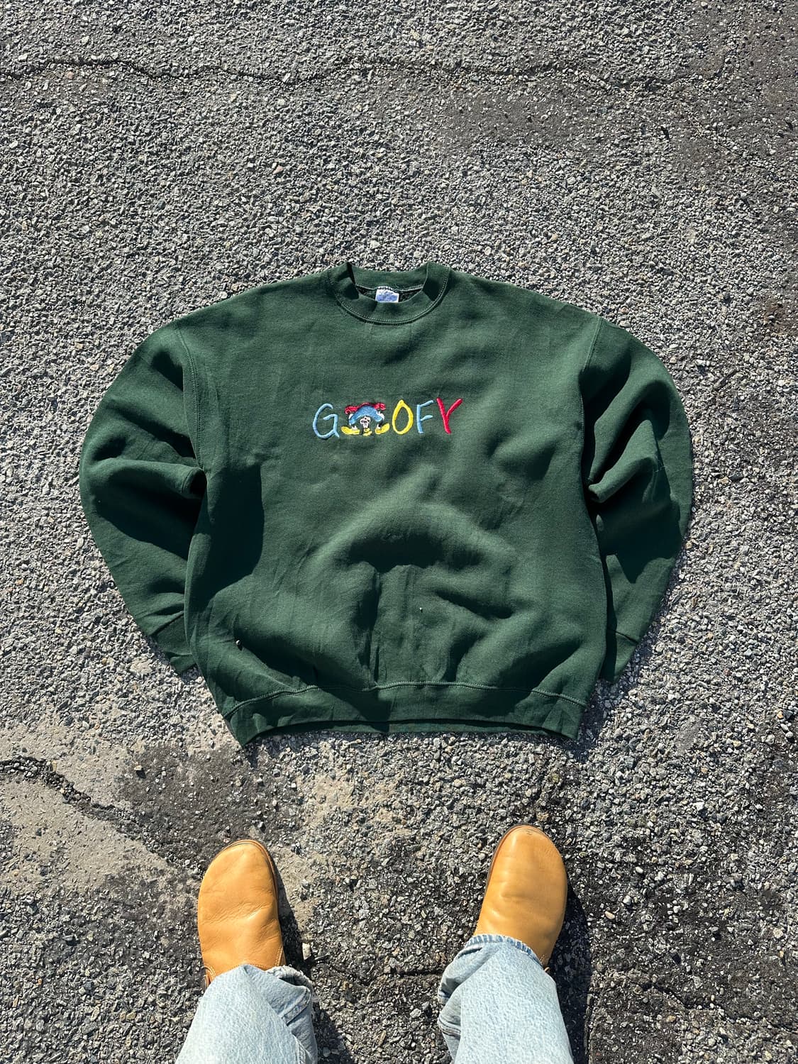 90’s Disney Goofy logo embroidery sweats 상품이미지3